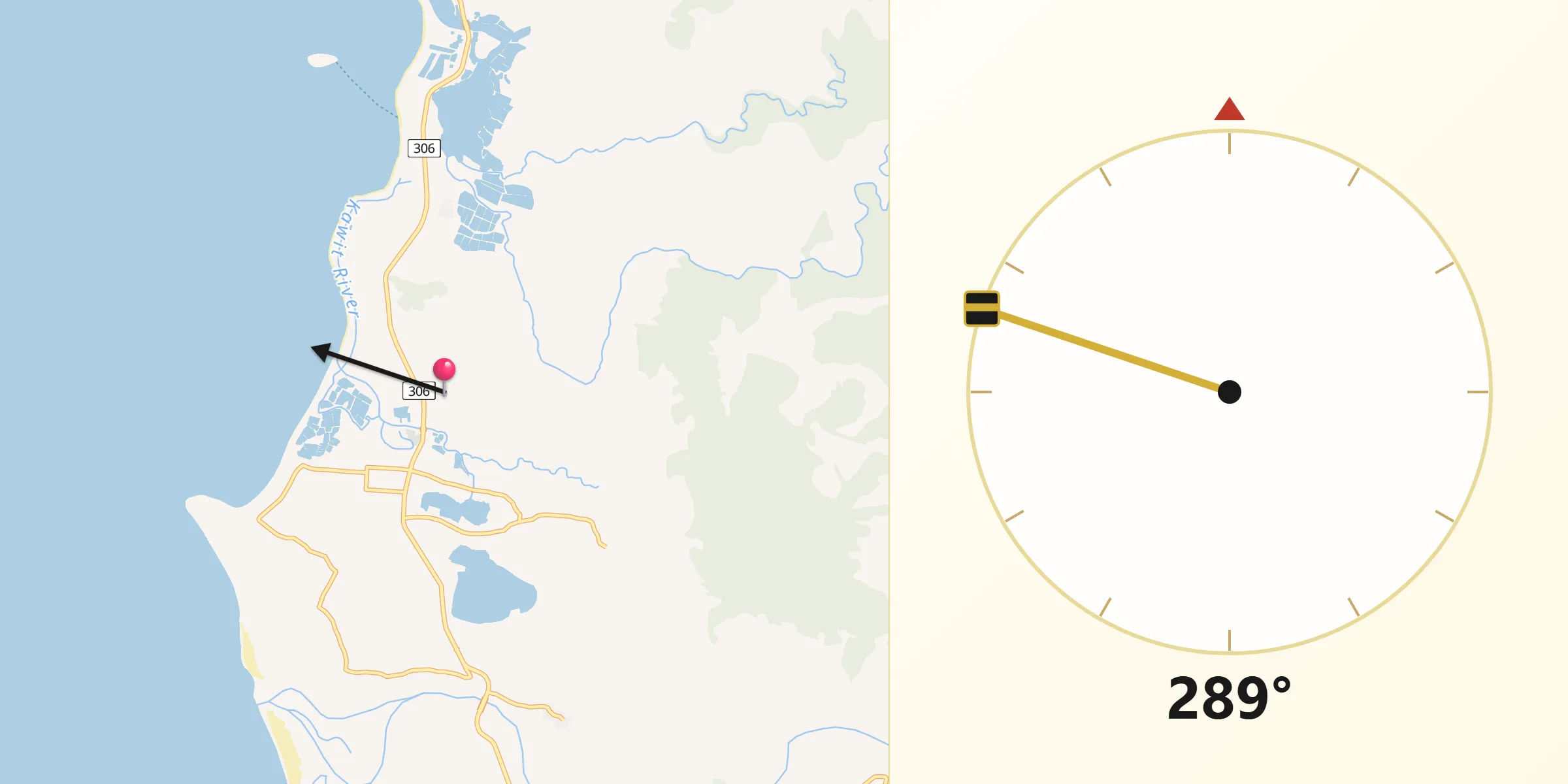 Qibla Direction from Malabon