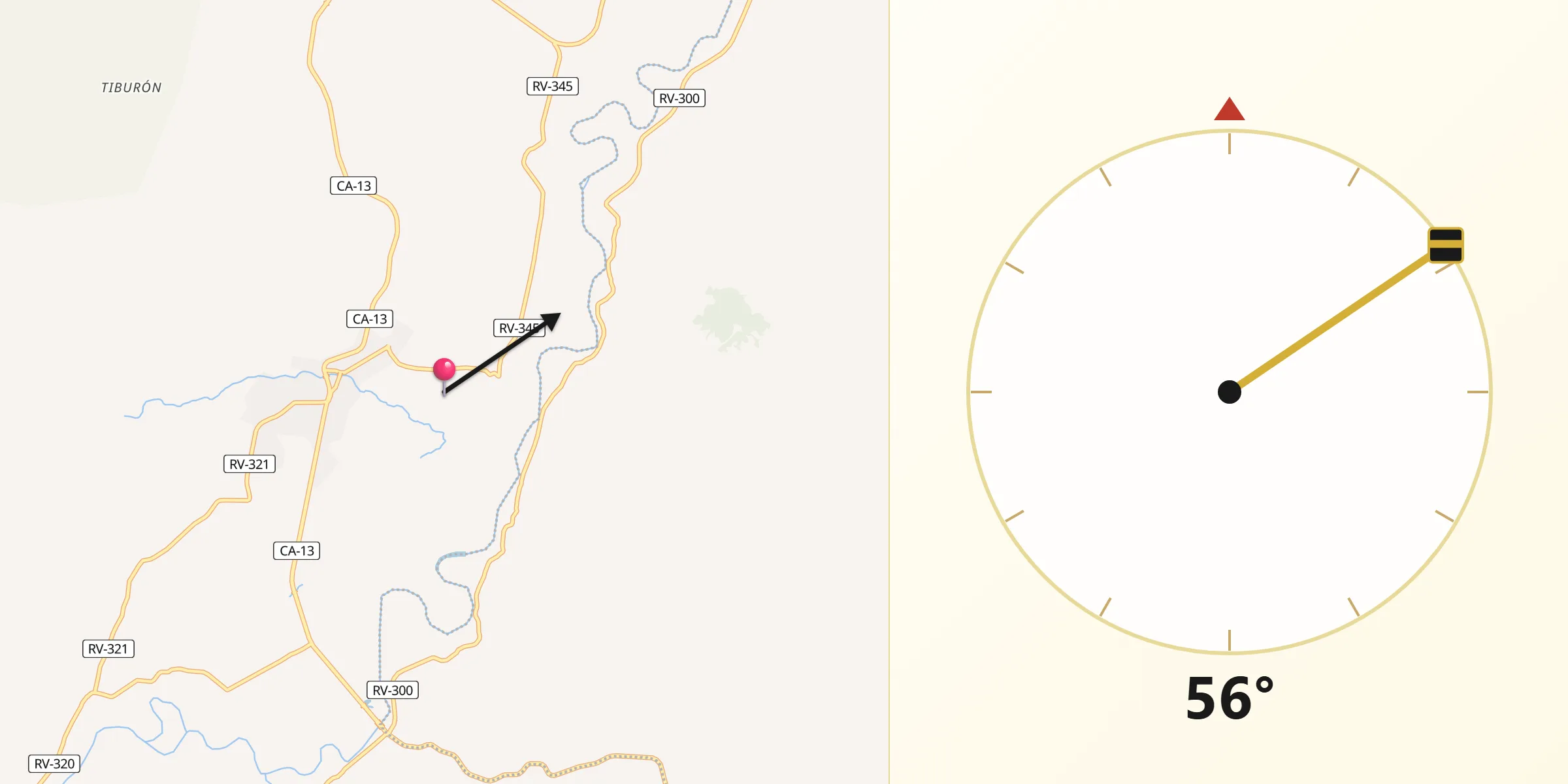 Dirección de la Qibla desde Atenas de San Cristóbal