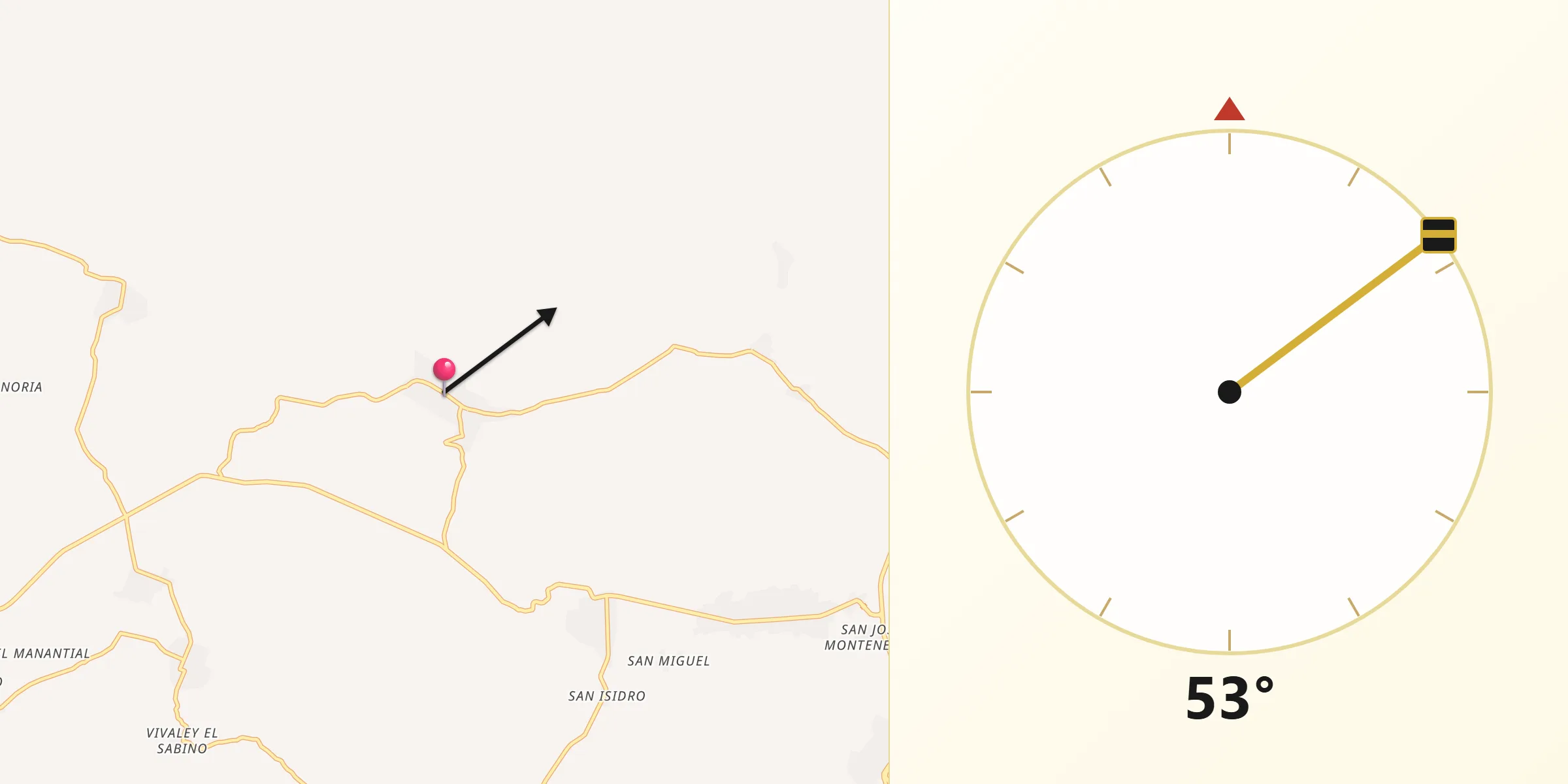 Dirección de la Qibla desde Verapaz