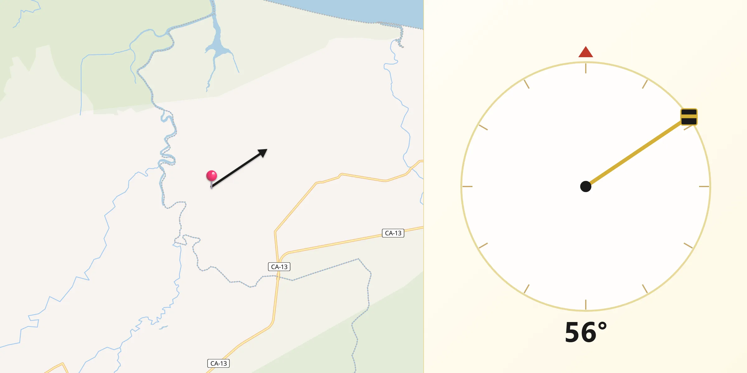 Dirección de la Qibla desde La Unión