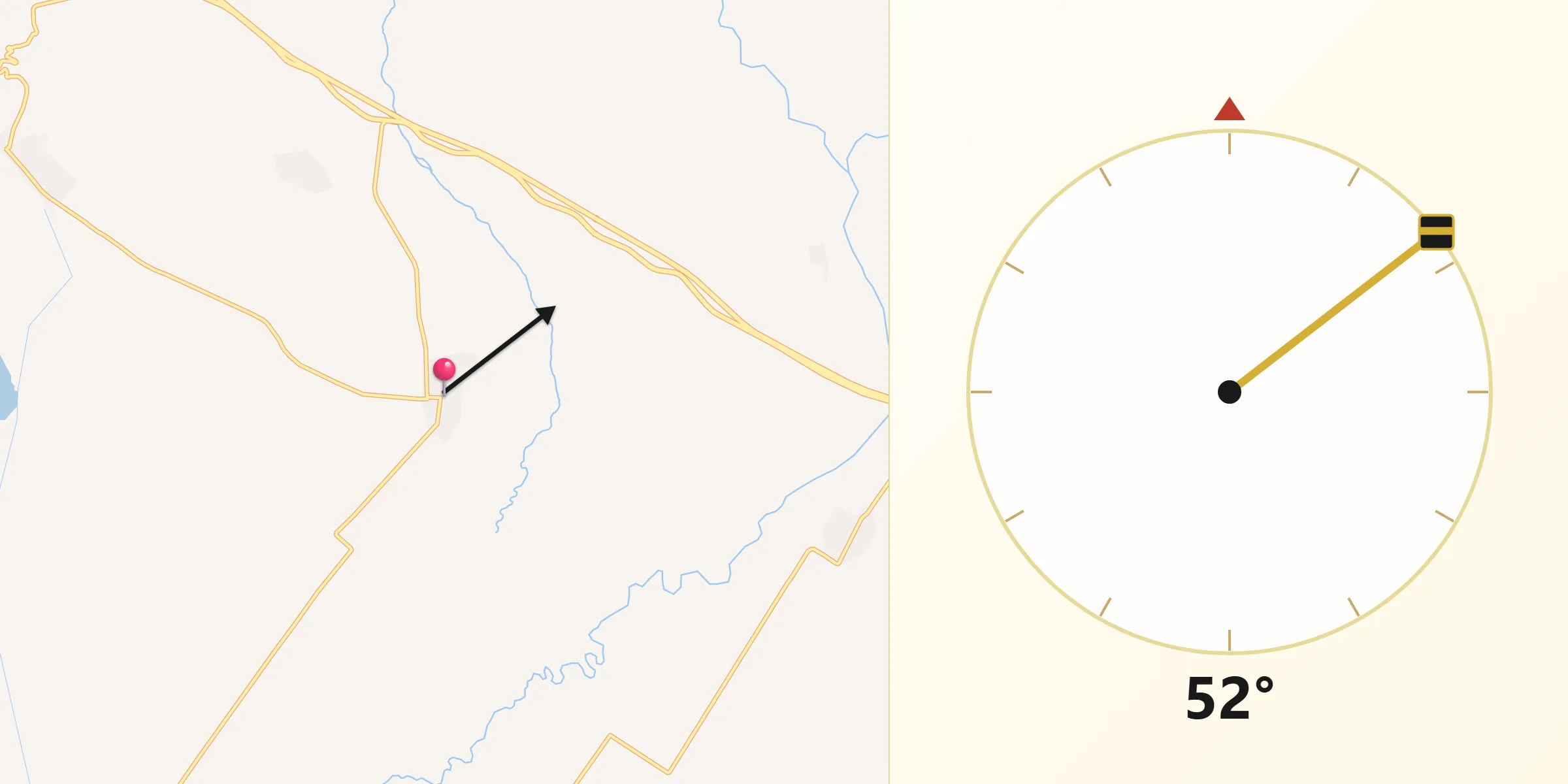 Dirección de la Qibla desde San Isidro