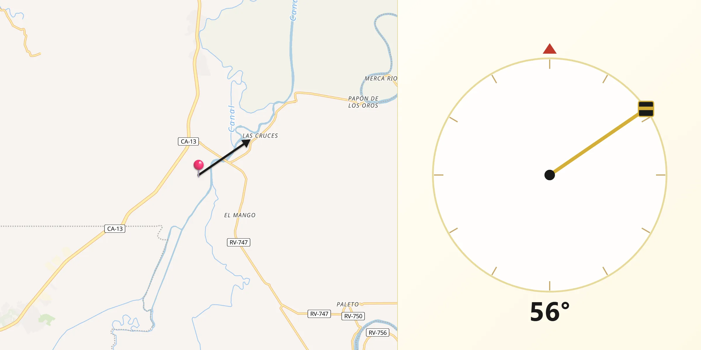 Dirección de la Qibla desde Baracoa