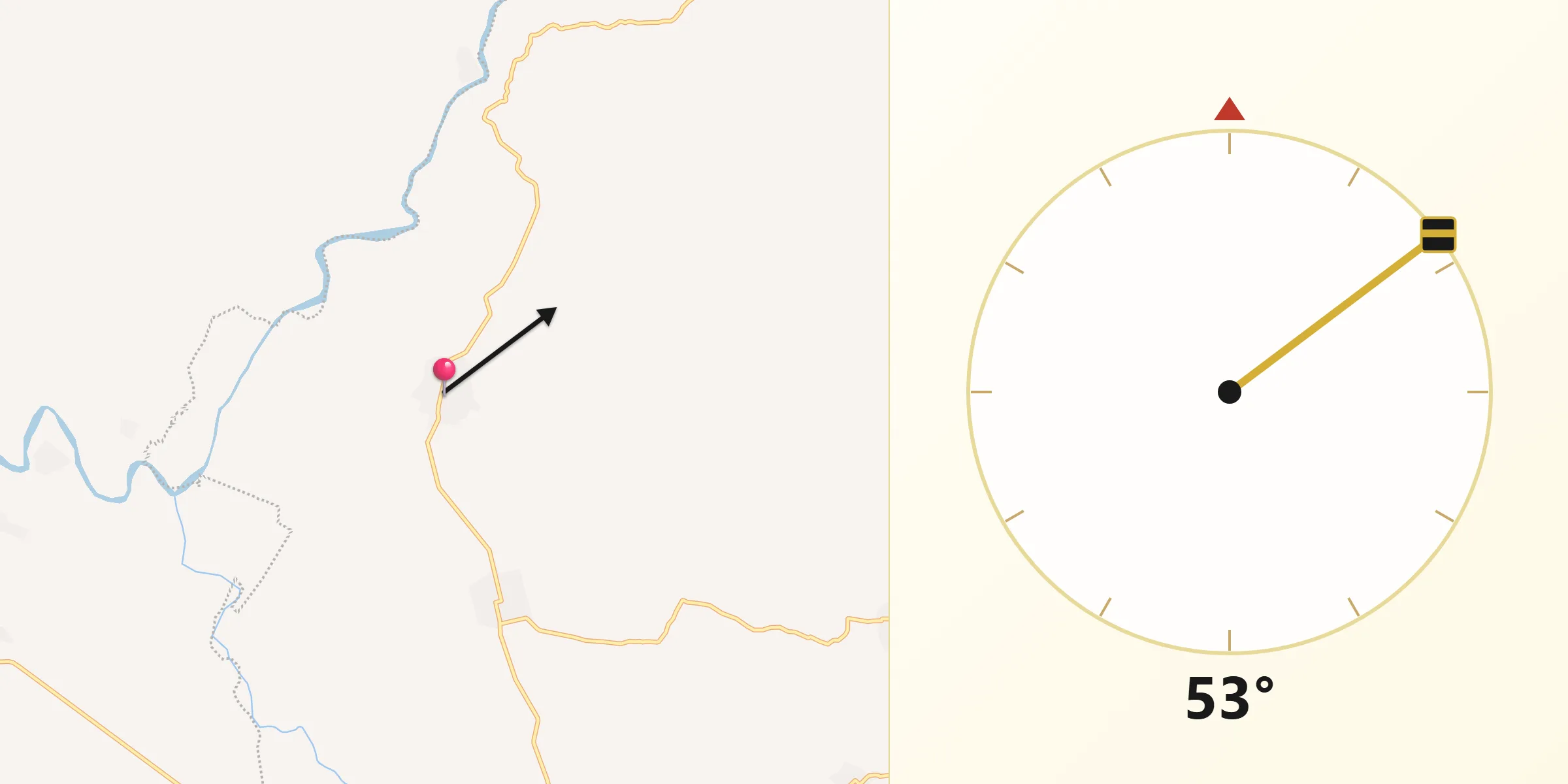 Dirección de la Qibla desde Nueva Independencia