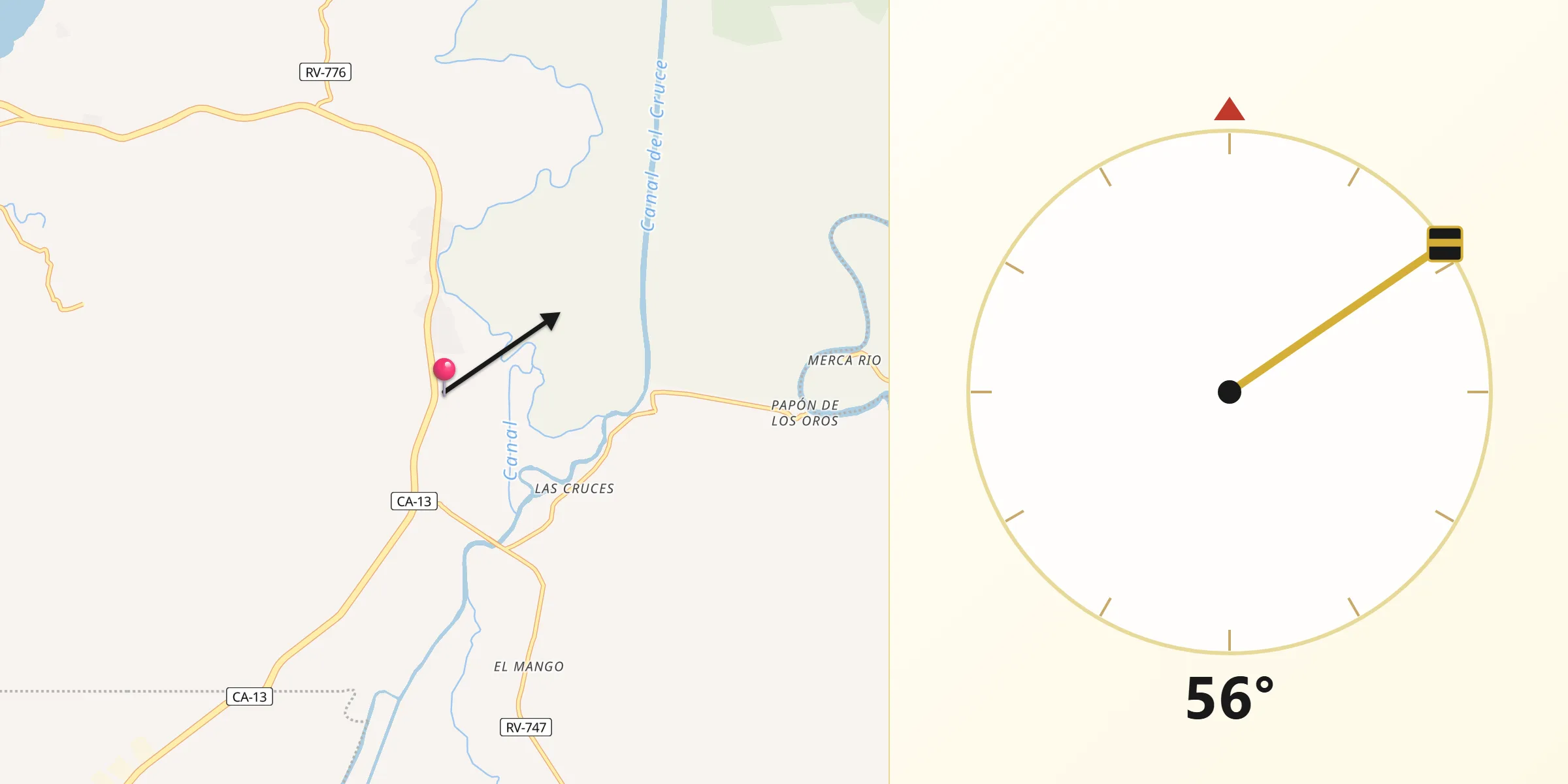 Dirección de la Qibla desde Puerto Cortés
