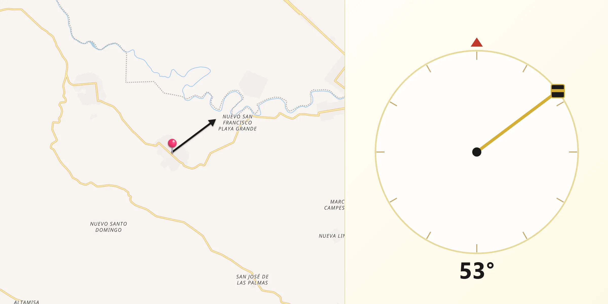 Dirección de la Qibla desde San Caralampio