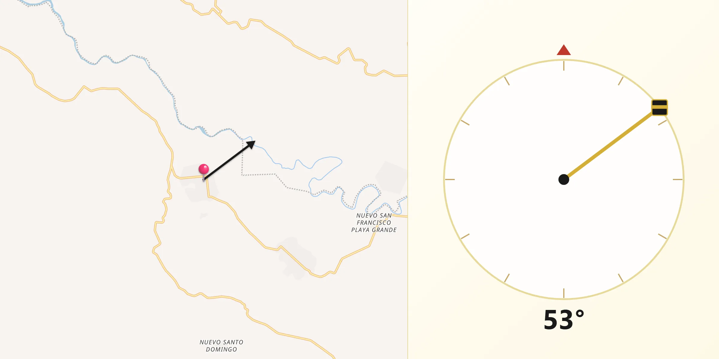 Dirección de la Qibla desde Doctor Rodulfo Figueroa (Tierra Blanca)