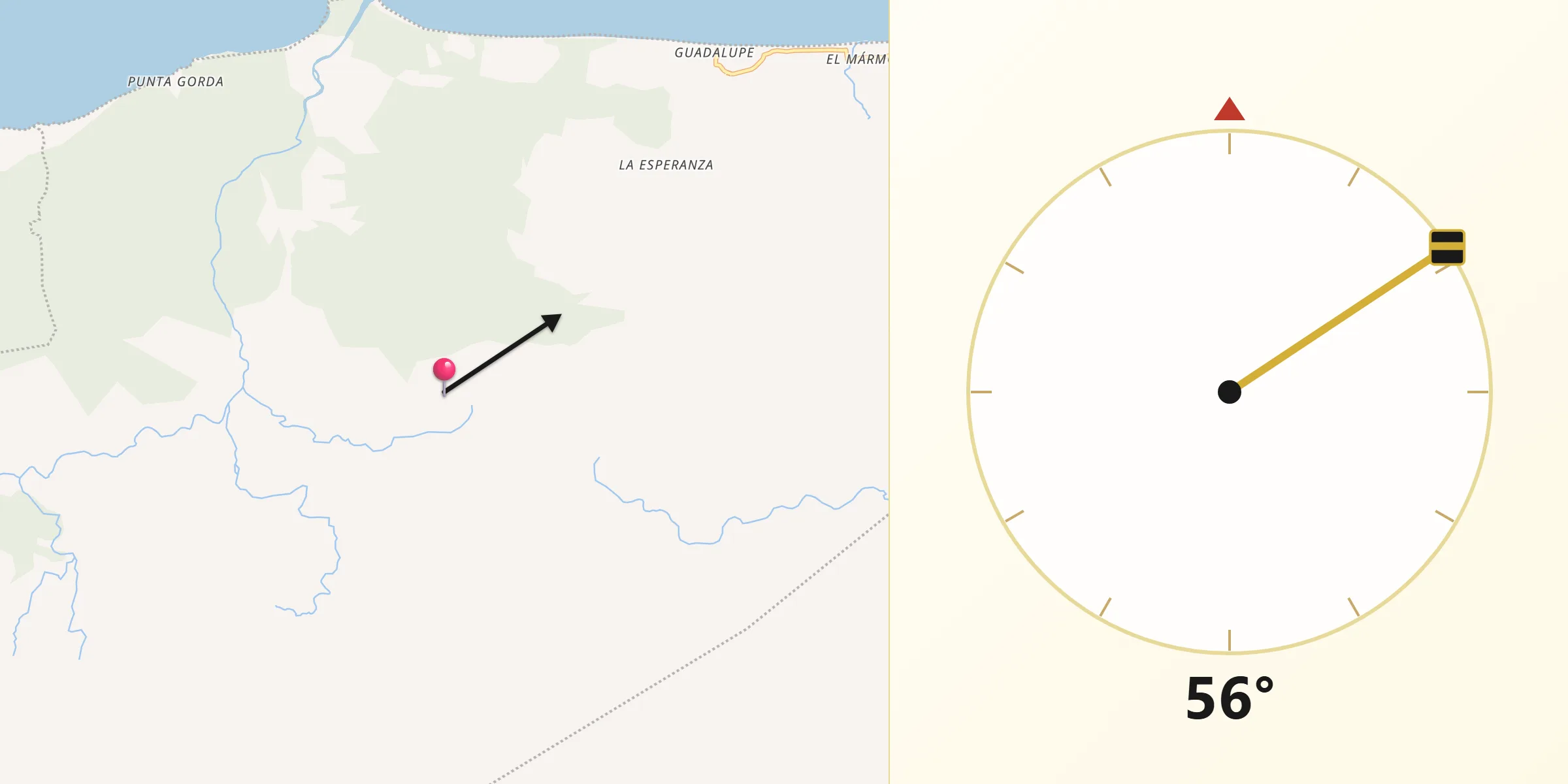 Dirección de la Qibla desde Santa Fe