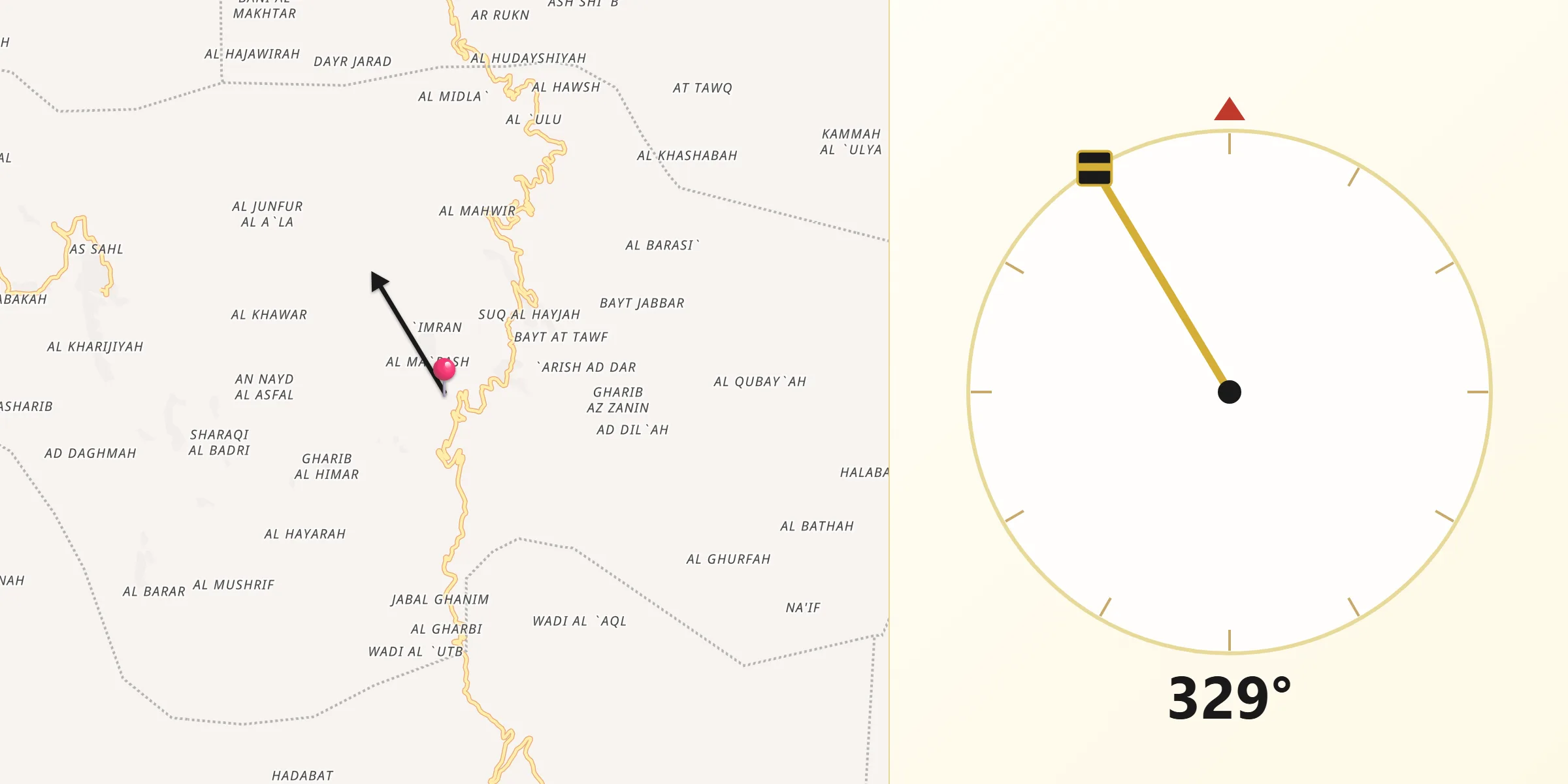 اتجاه القبلة من الشاهل