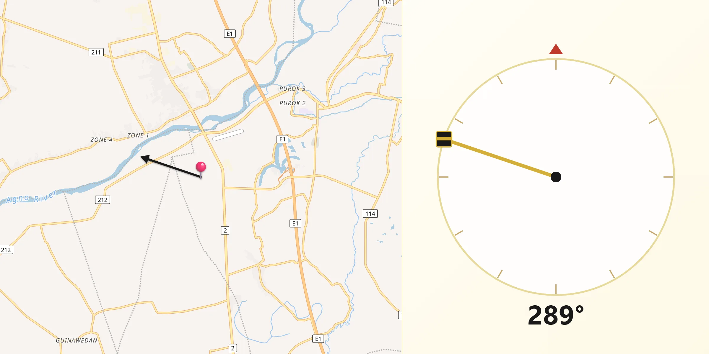 Qibla Direction from Rosales