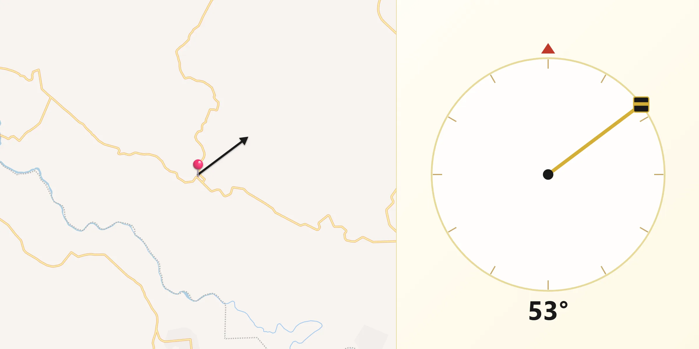 Dirección de la Qibla desde Nueva Libertad (El Colorado)