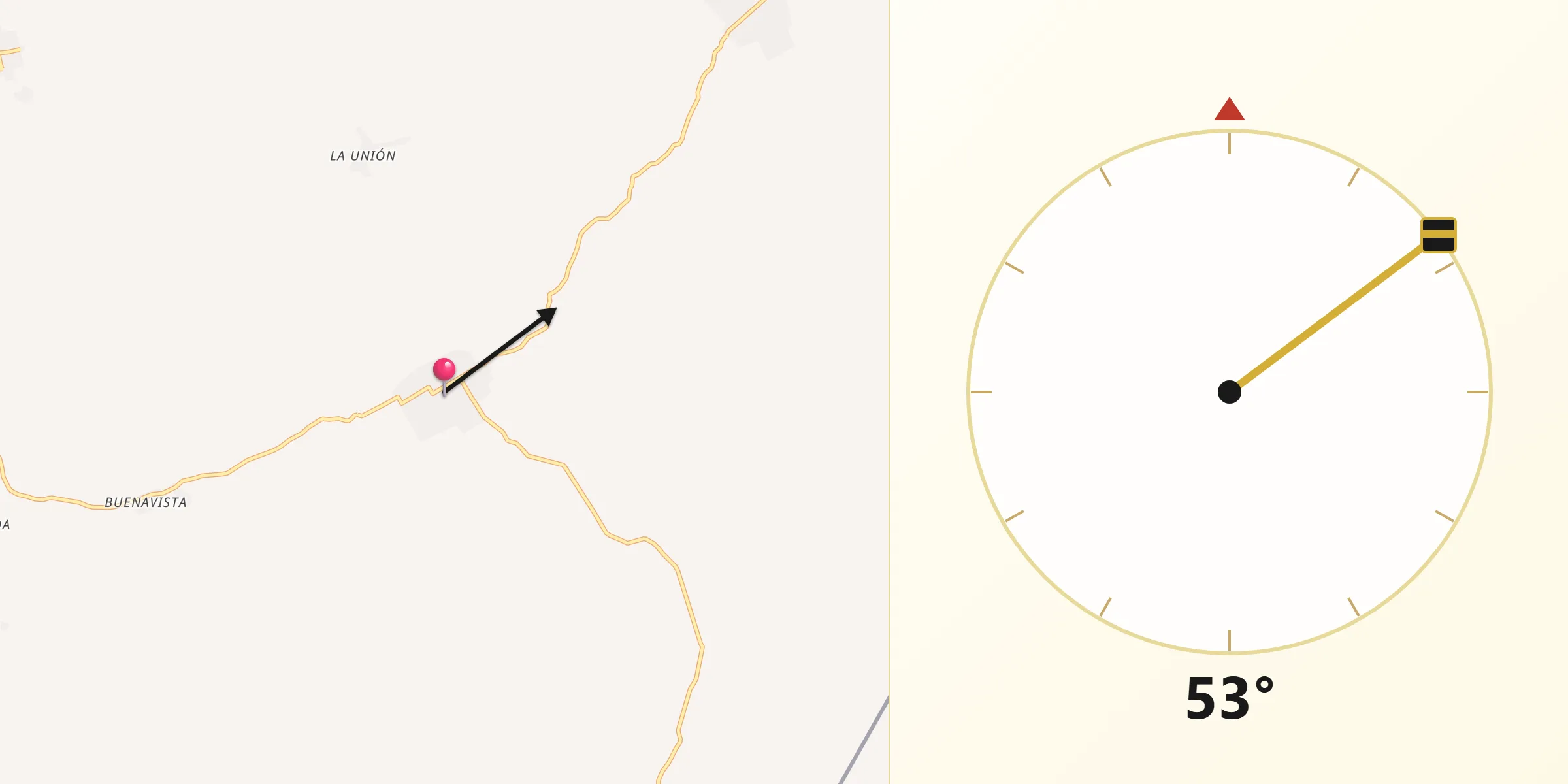 Dirección de la Qibla desde Rodulfo Figueroa