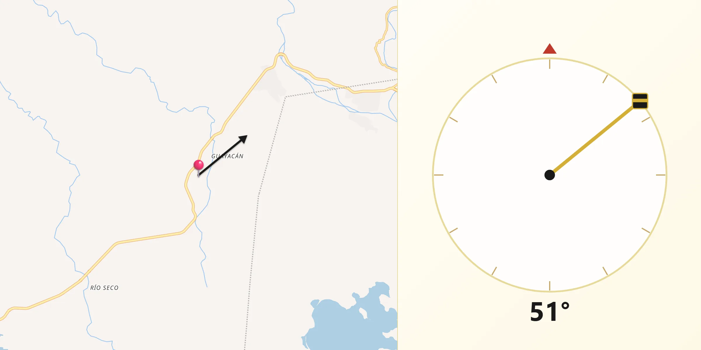Dirección de la Qibla desde Tapanalá