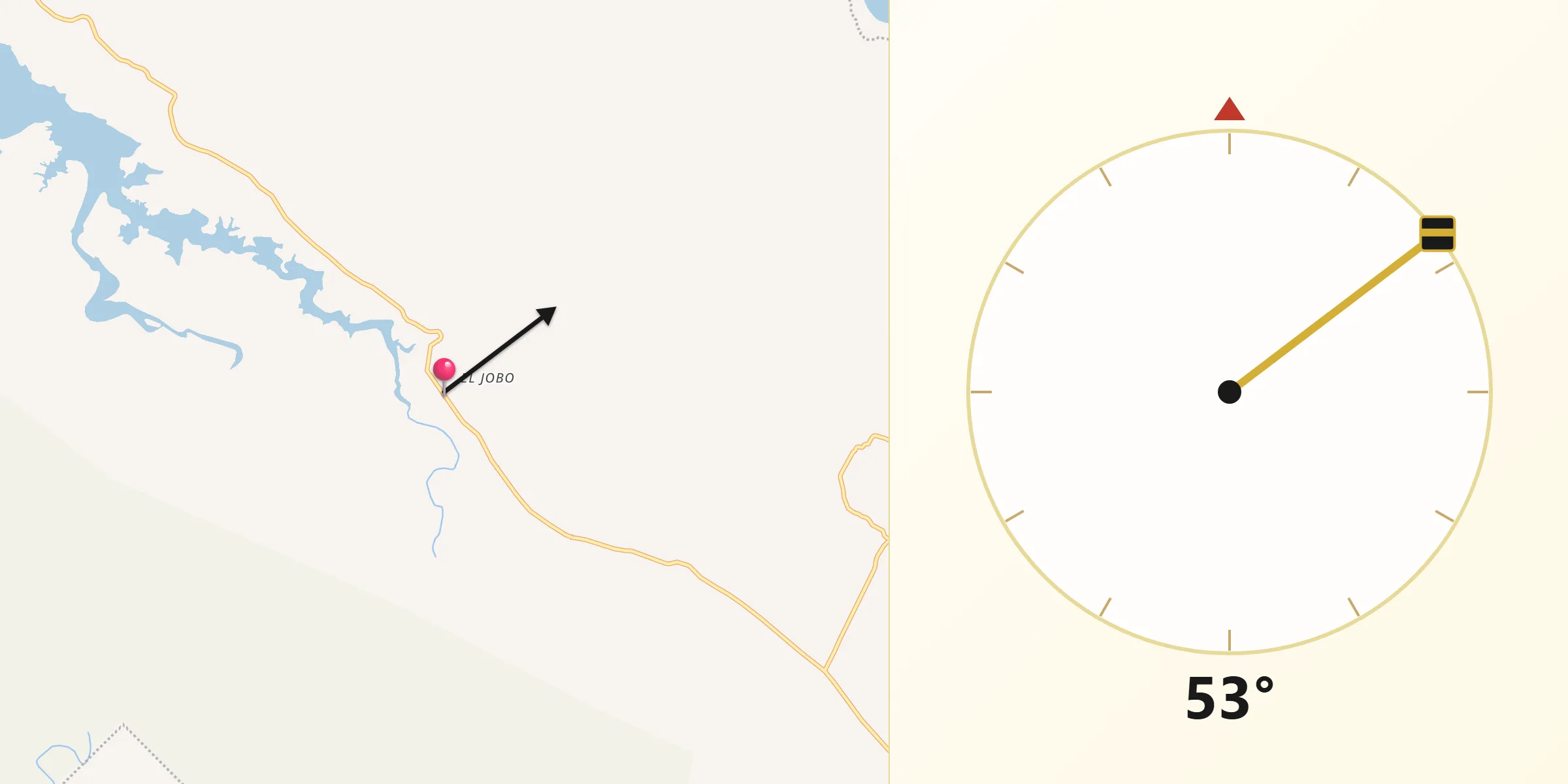Dirección de la Qibla desde Rizo de Oro