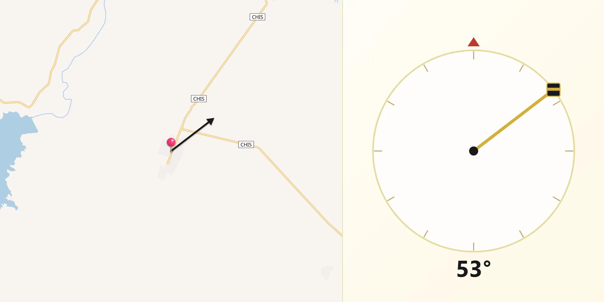 Dirección de la Qibla desde La Tigrilla