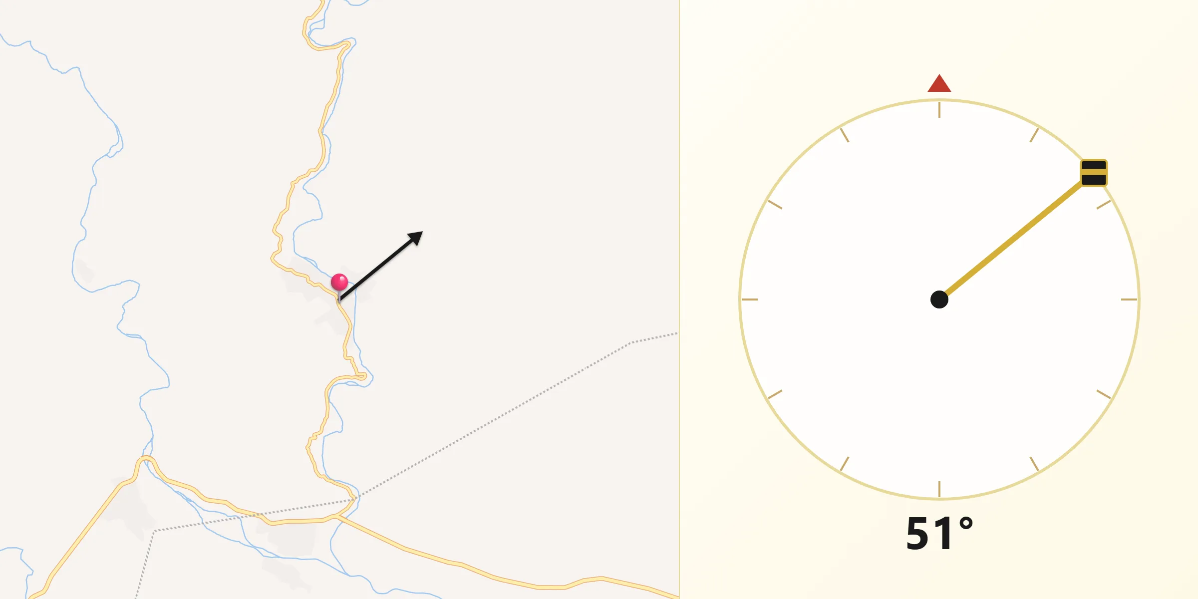 Dirección de la Qibla desde San Pedro Huamelula