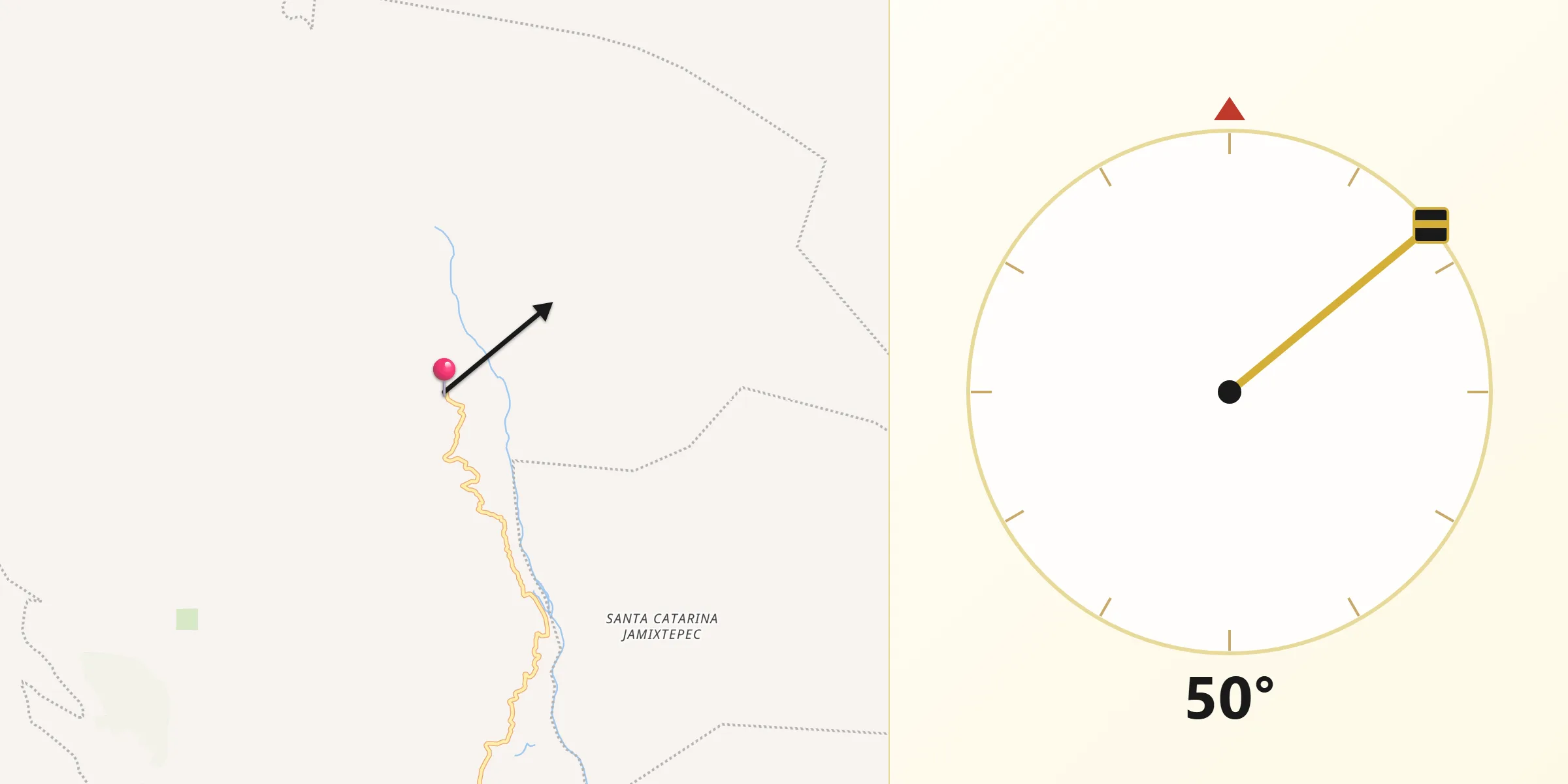 Dirección de la Qibla desde Merced del Potrero