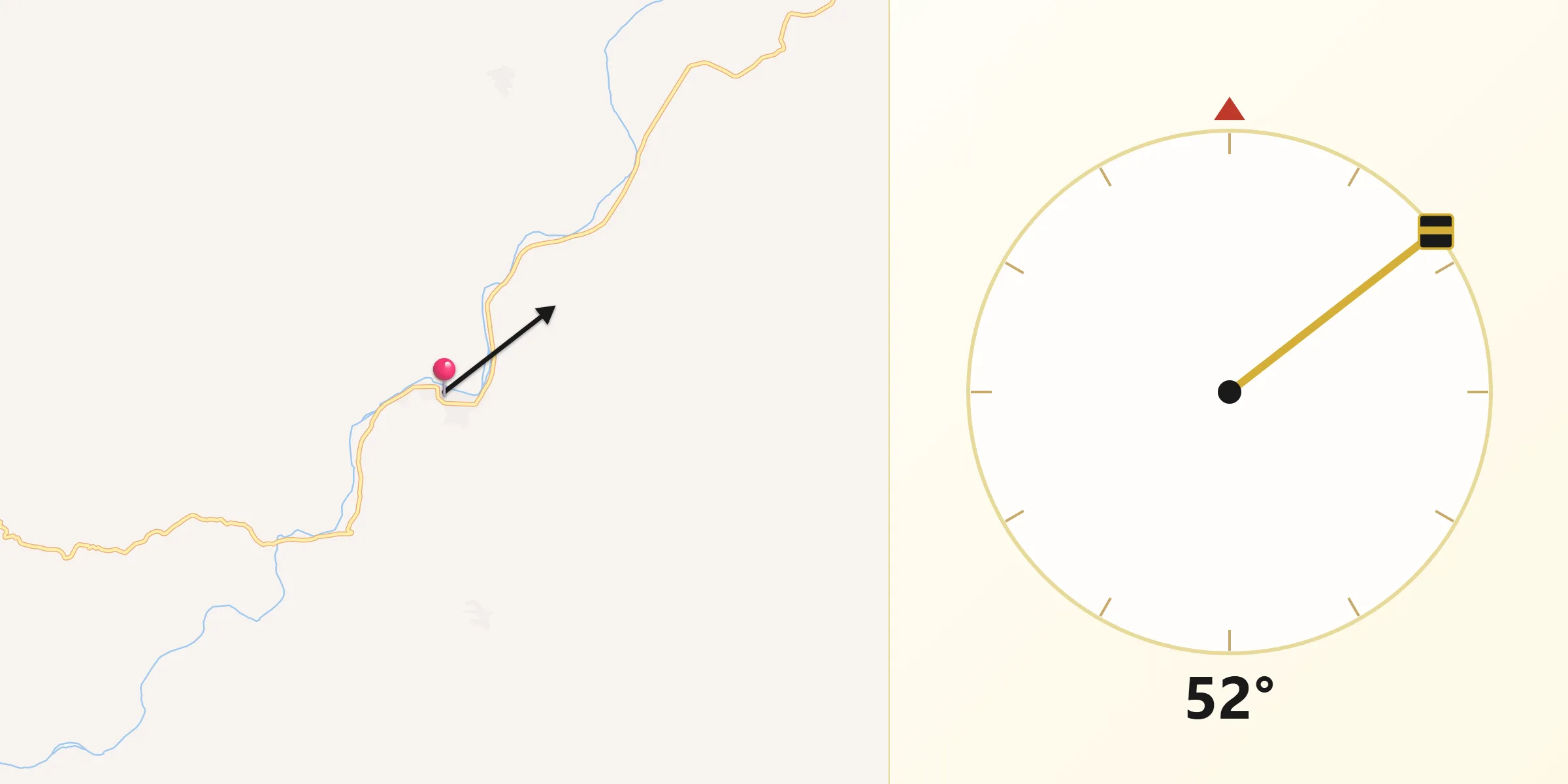 Dirección de la Qibla desde Monterrey