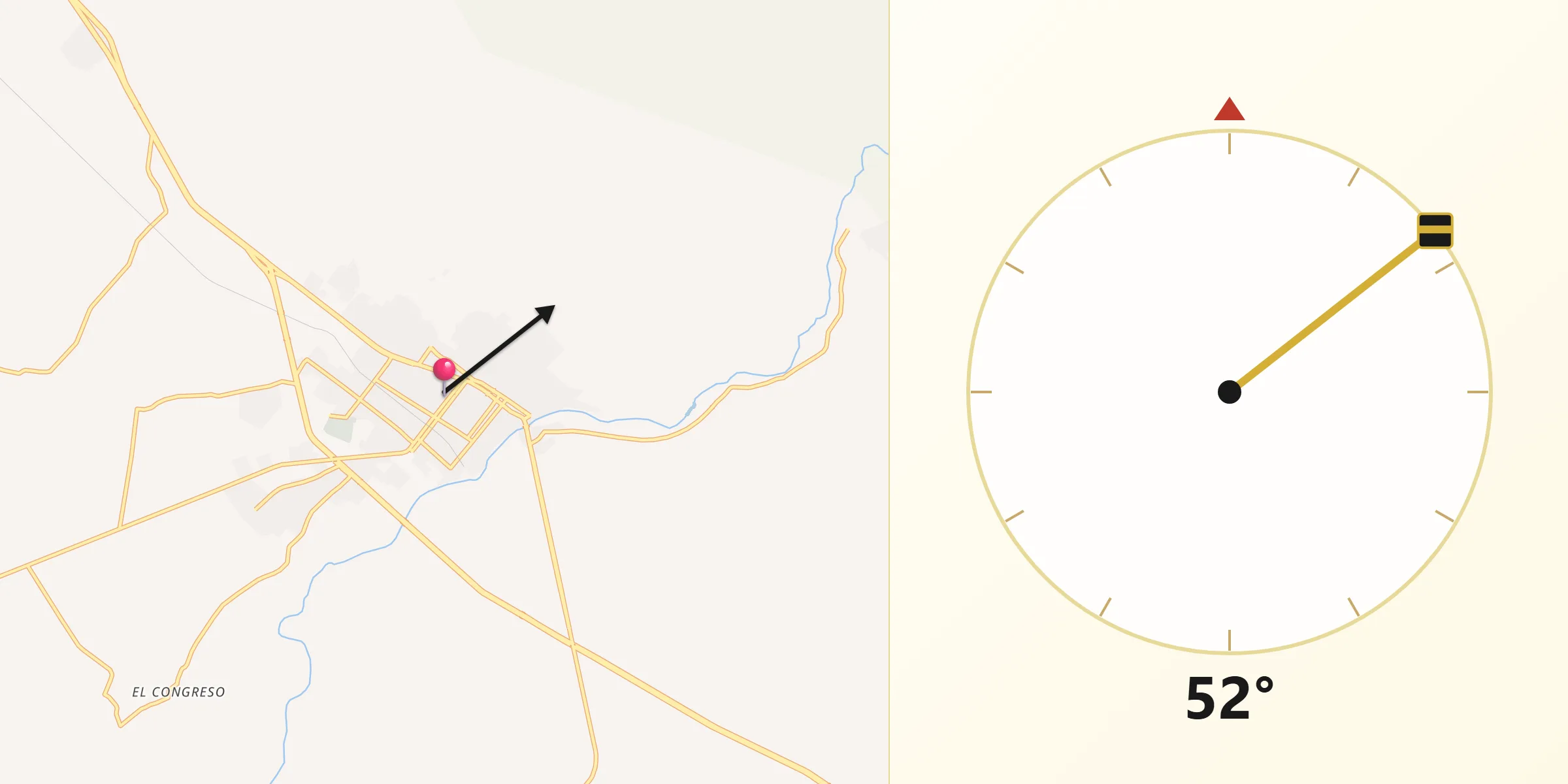 Dirección de la Qibla desde Tonalá