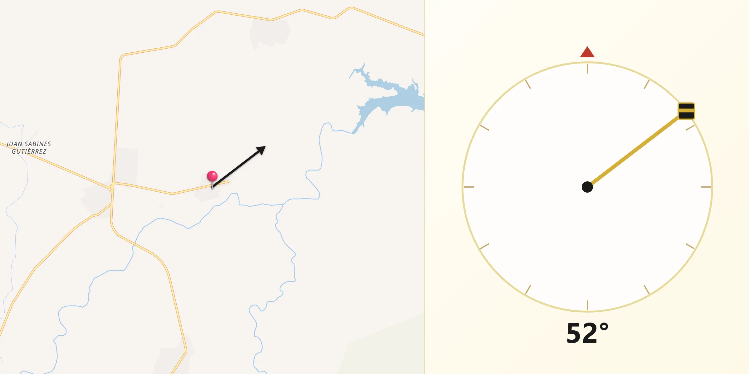 Dirección de la Qibla desde Nueva Libertad