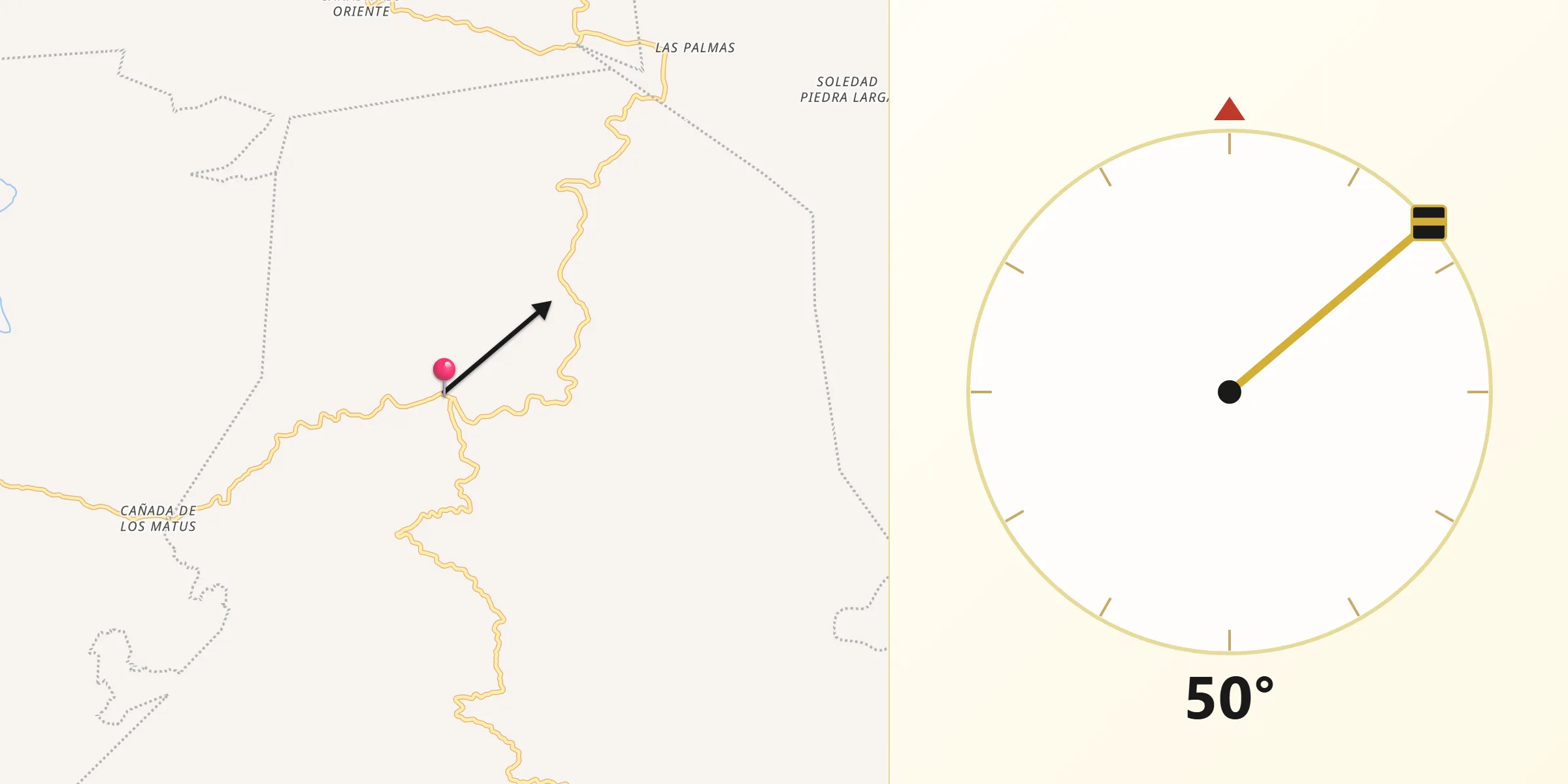 Dirección de la Qibla desde San Gabriel Mixtepec