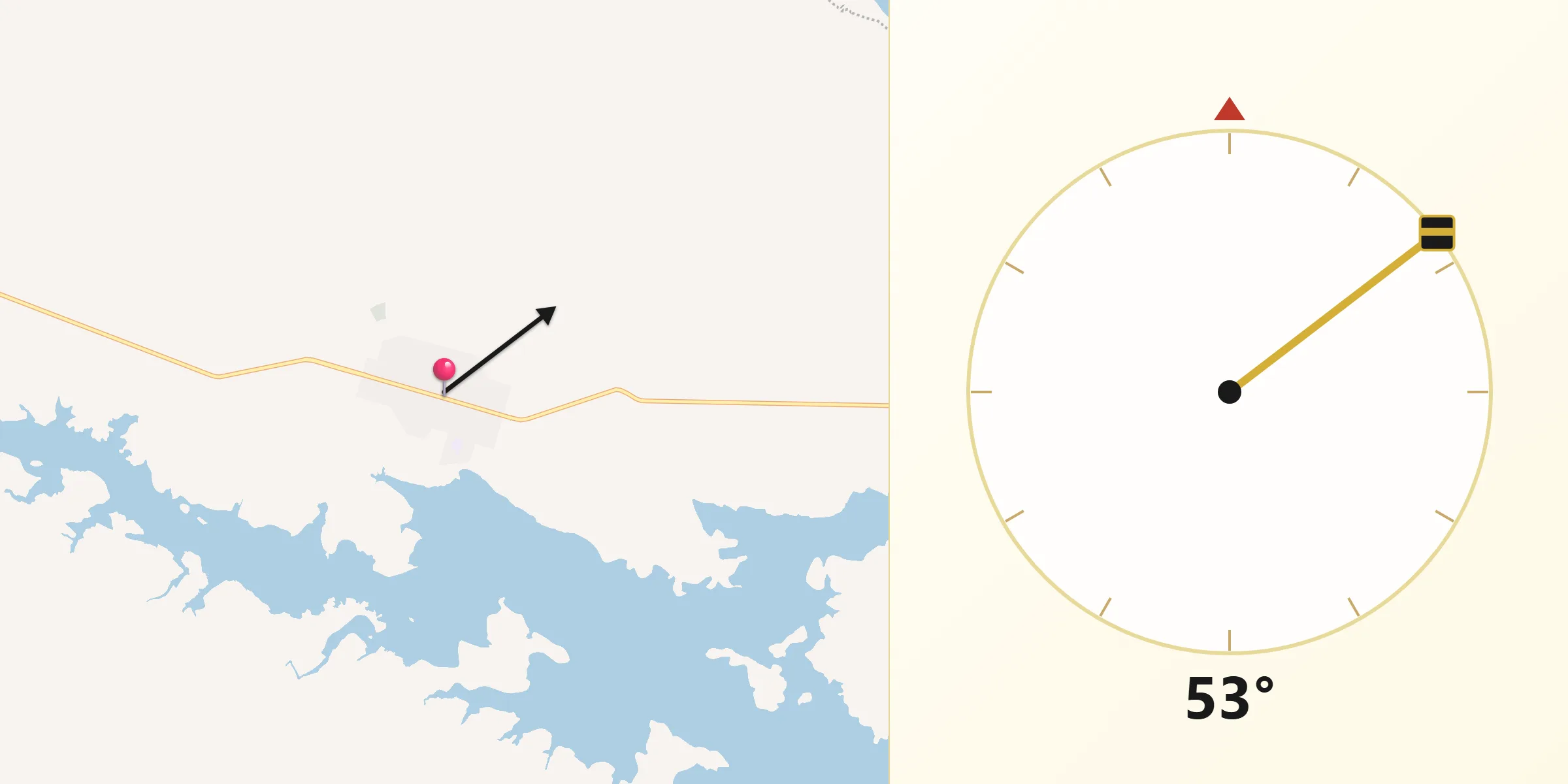 Dirección de la Qibla desde La Concordia