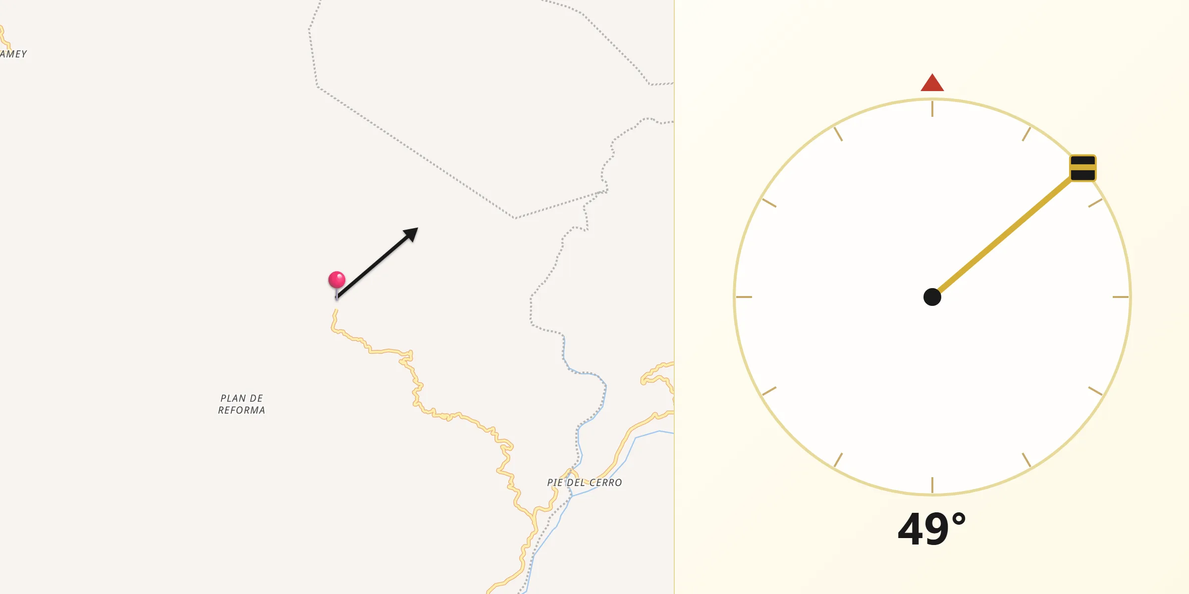 Dirección de la Qibla desde Santiago Jocotepec