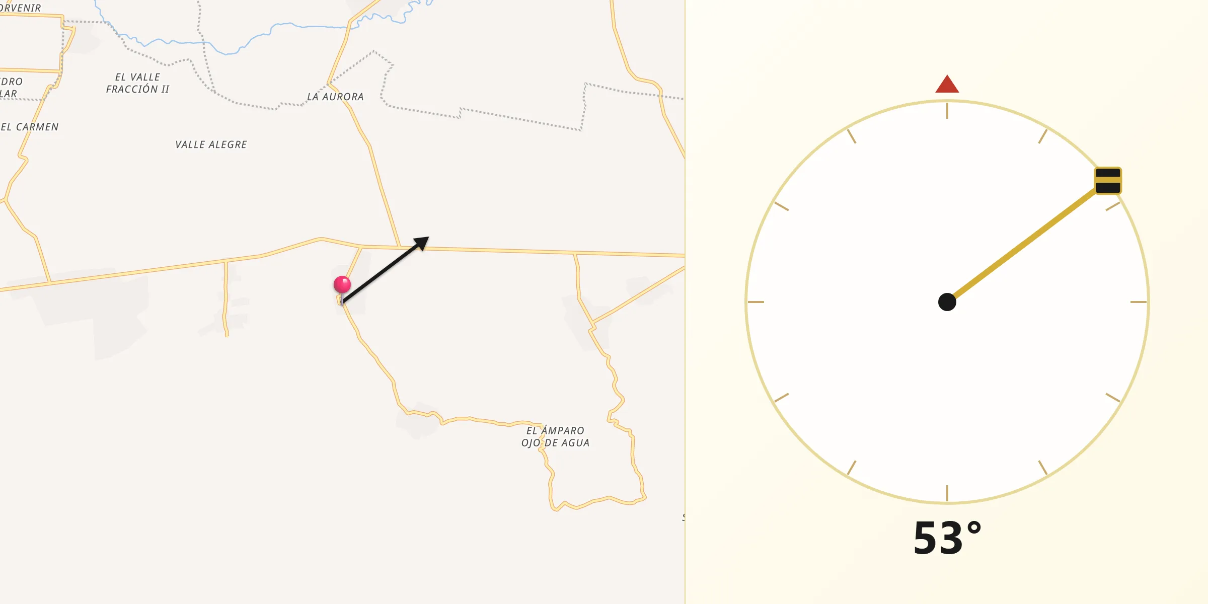 Dirección de la Qibla desde Santa Rita