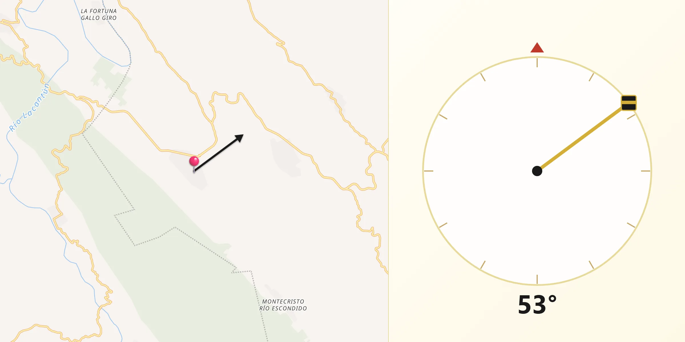 Dirección de la Qibla desde Santo Domingo de las Palmas