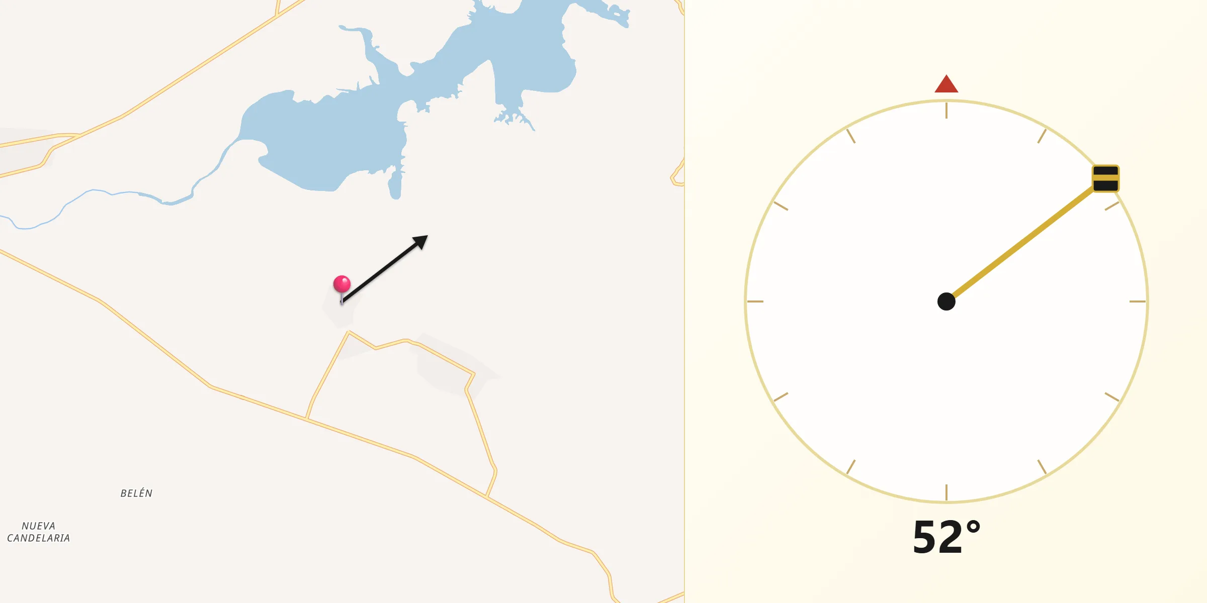 Dirección de la Qibla desde Manuel Ávila Camacho