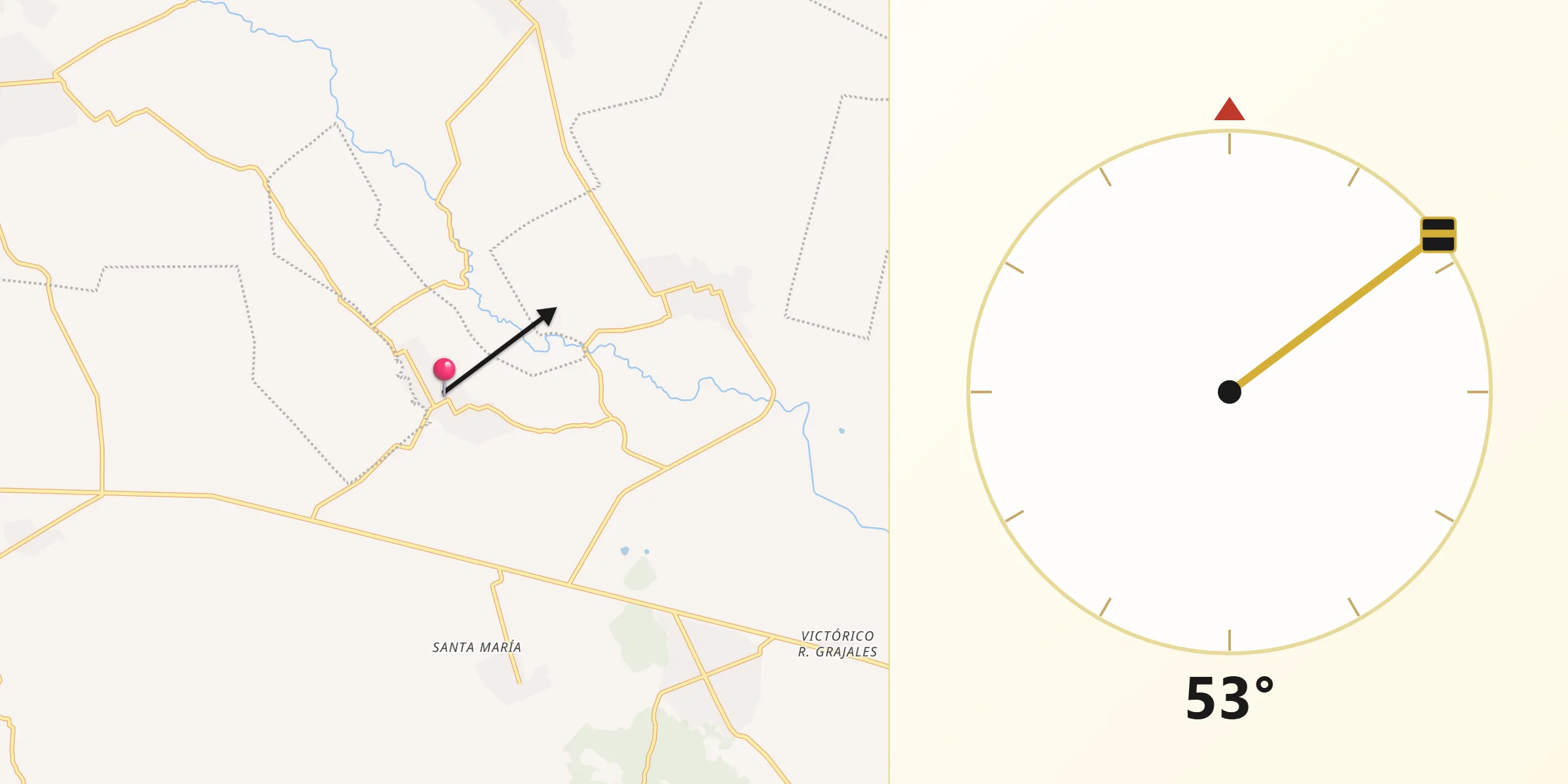 Dirección de la Qibla desde La Esperanza