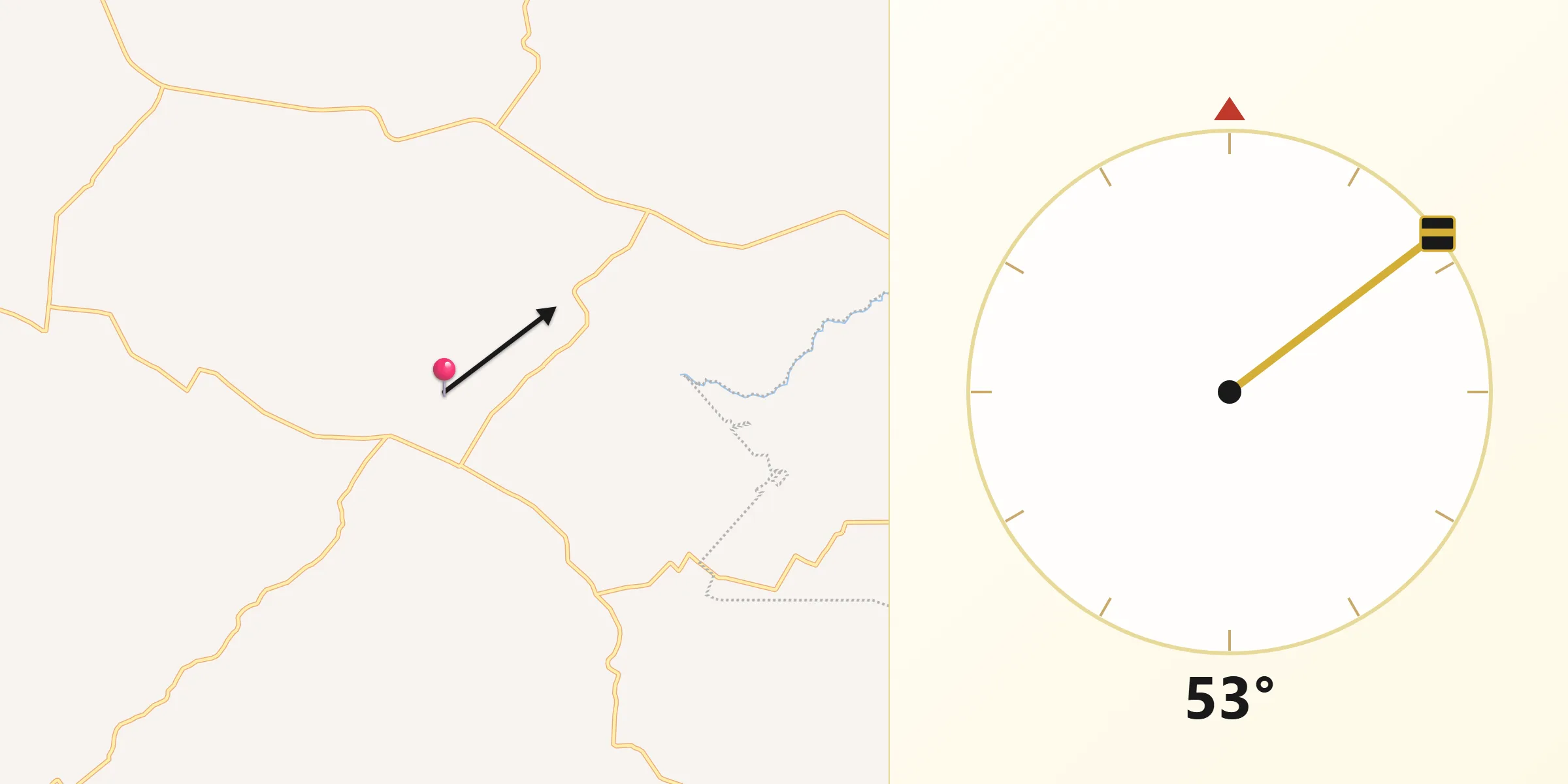 Dirección de la Qibla desde Socoltenango