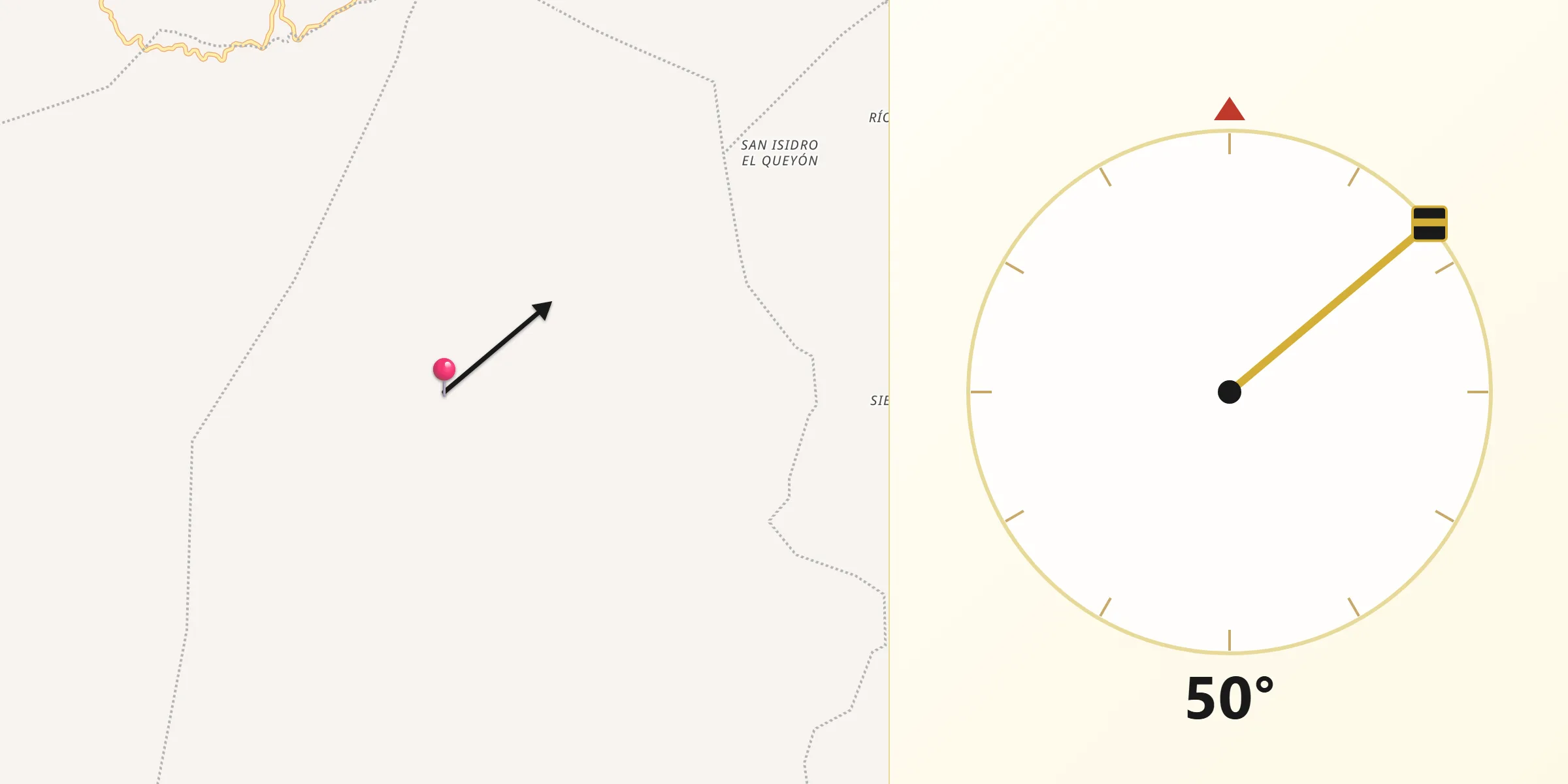 Dirección de la Qibla desde San Miguel Coatlán