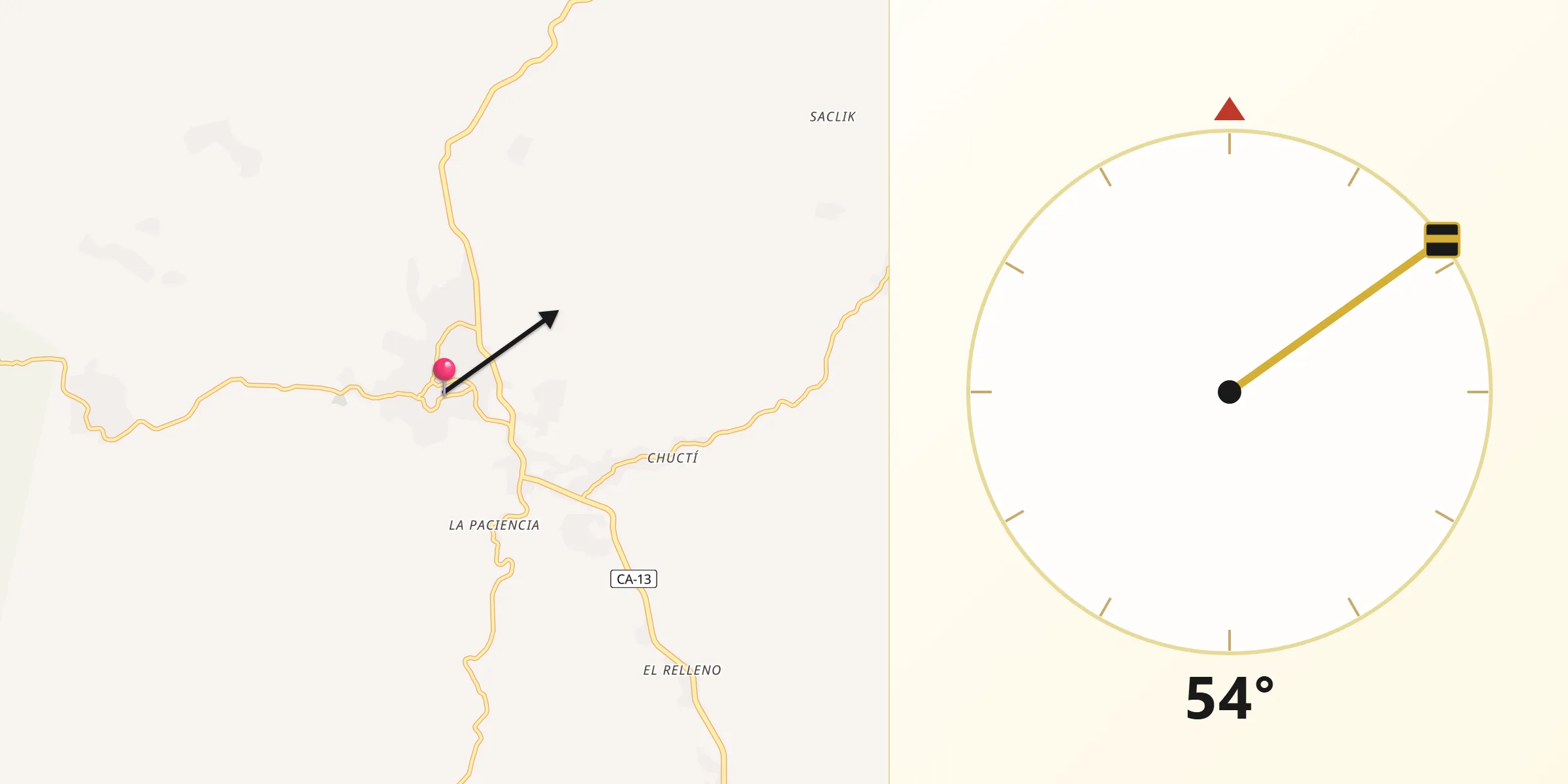 Dirección de la Qibla desde San Luis