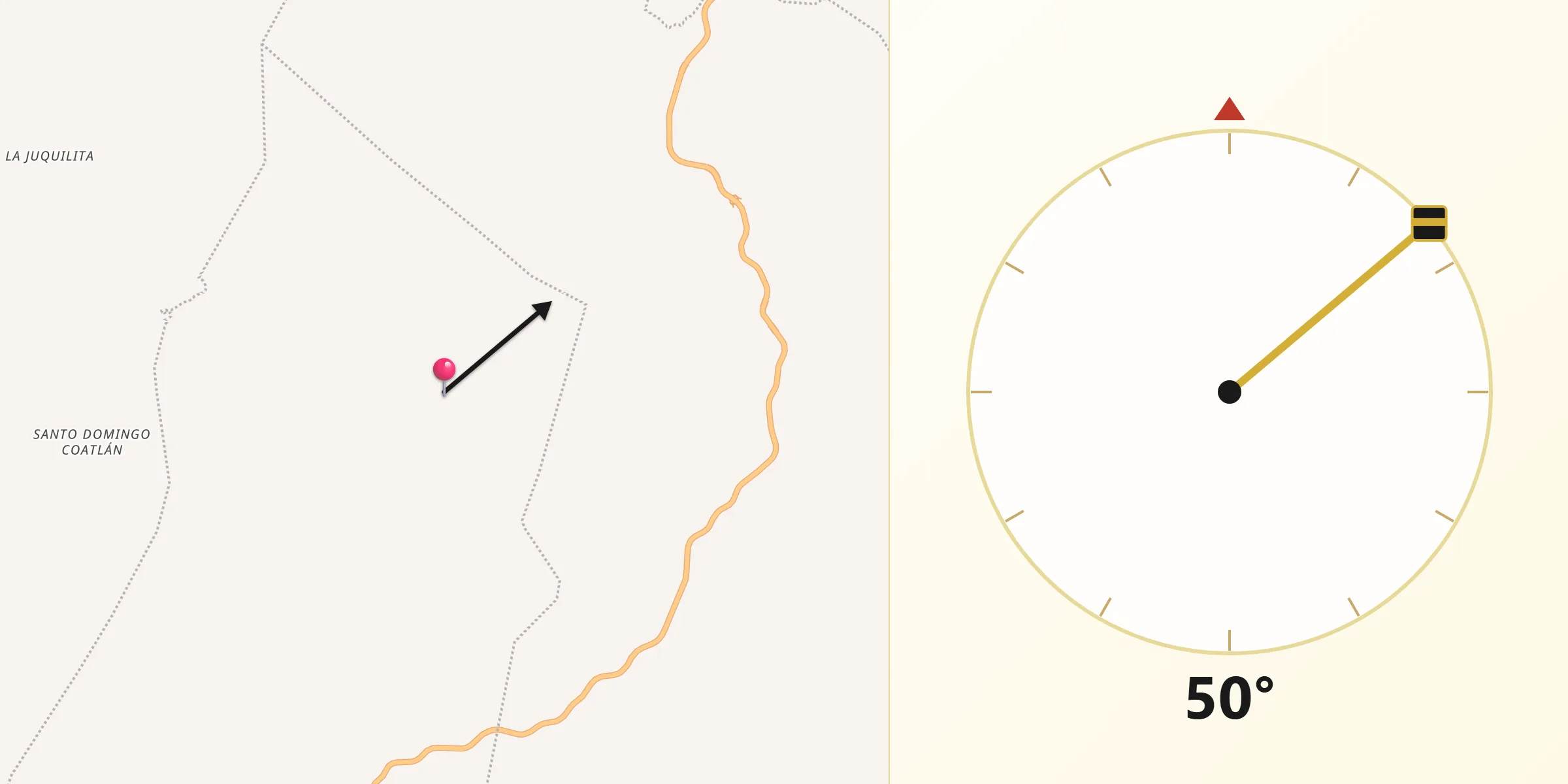 Dirección de la Qibla desde San Sebastián Coatlán