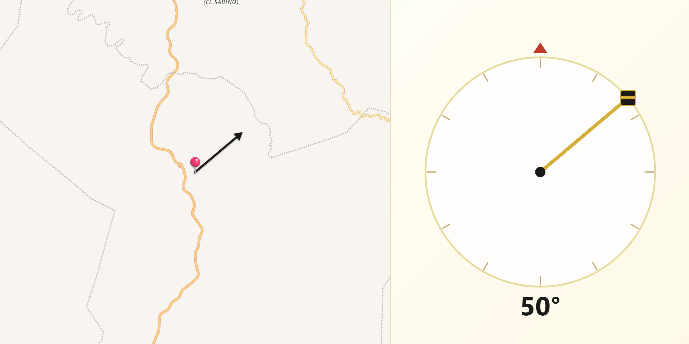 Dirección de la Qibla desde San Pablo Coatlán