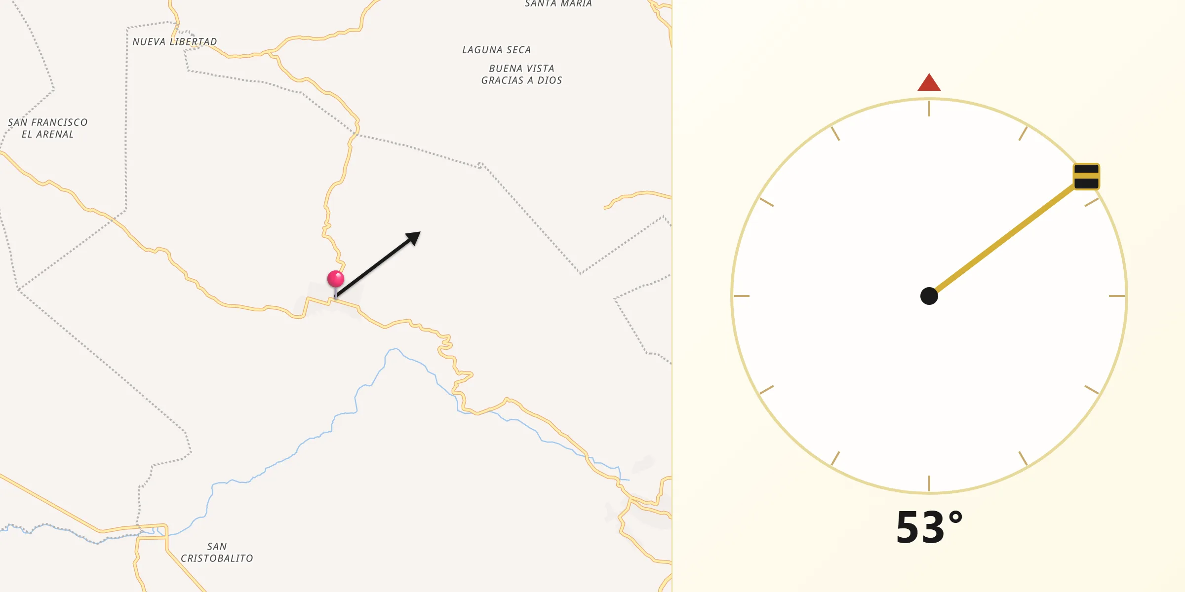 Dirección de la Qibla desde Ochusjob