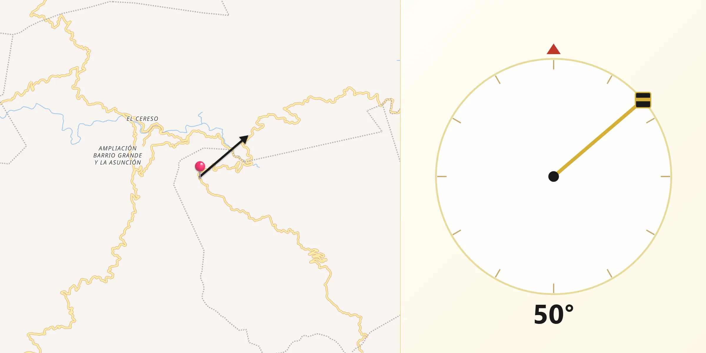 Dirección de la Qibla desde Santiago Yaitepec