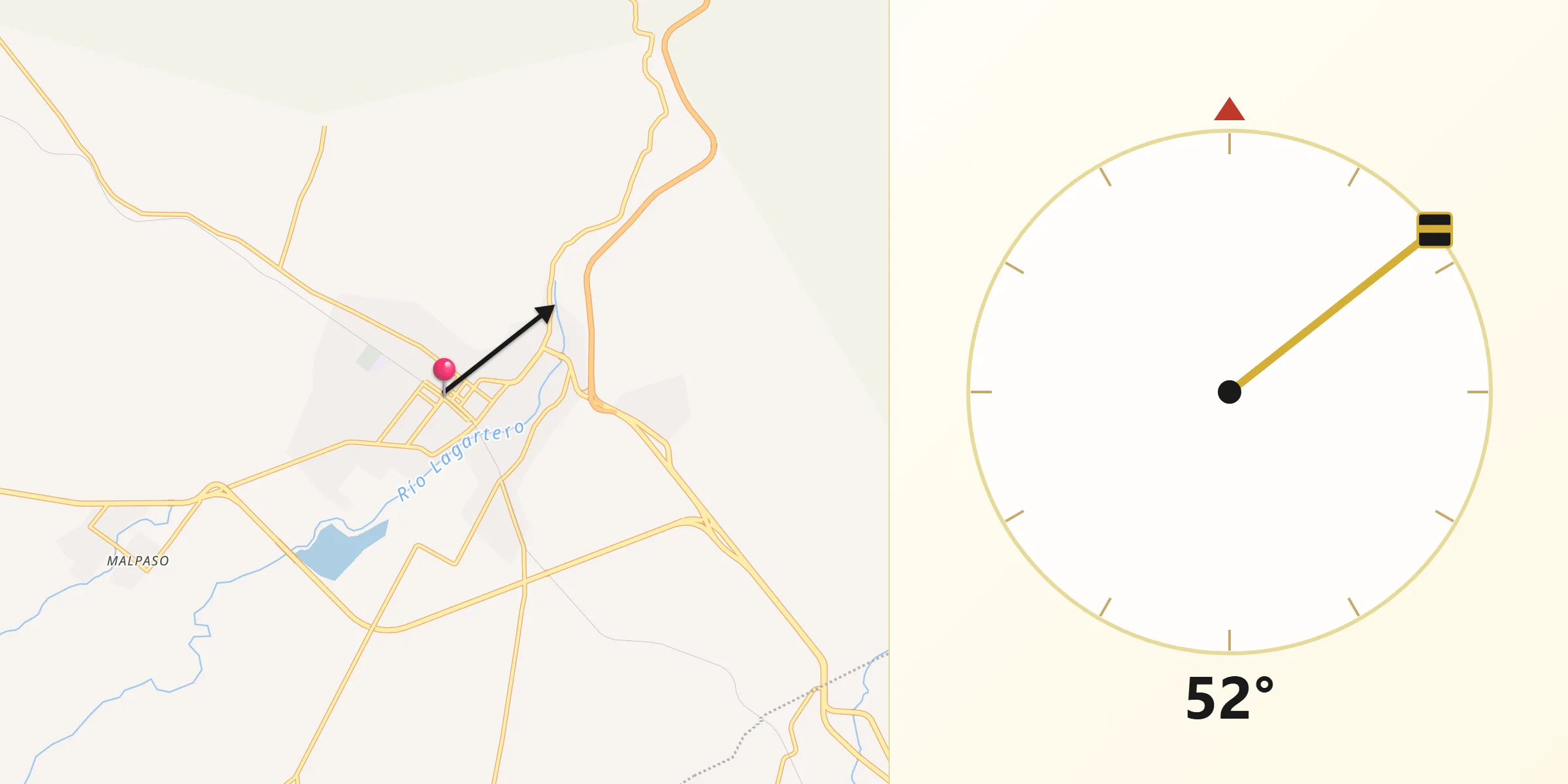 Dirección de la Qibla desde Arriaga