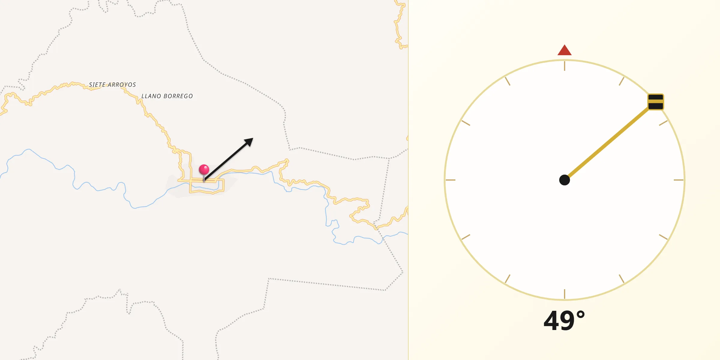 Dirección de la Qibla desde San Miguel Panixtlahuaca