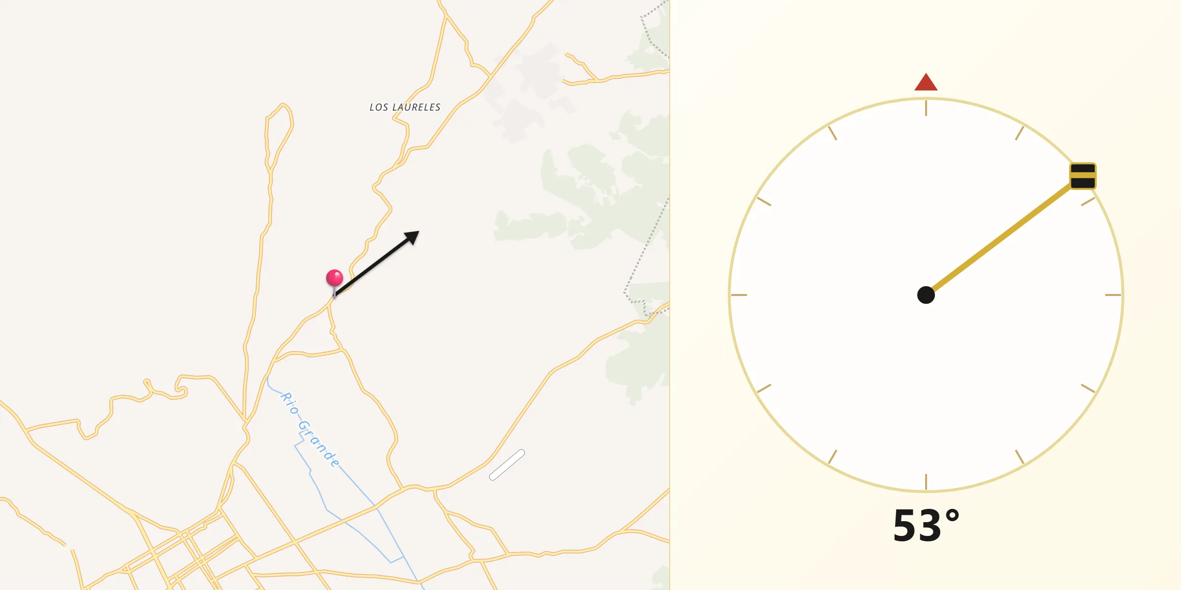 Dirección de la Qibla desde Señor del Pozo
