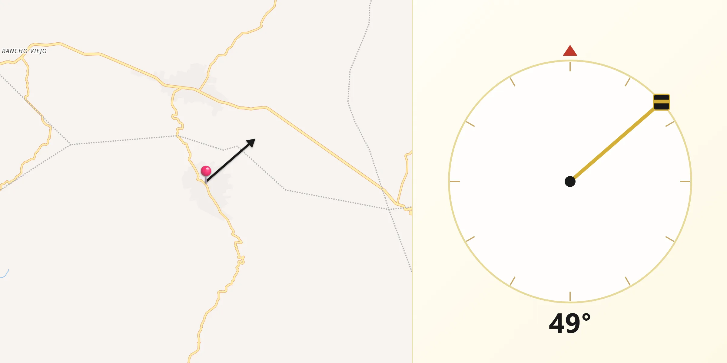 Dirección de la Qibla desde Santa María Huazolotitlán