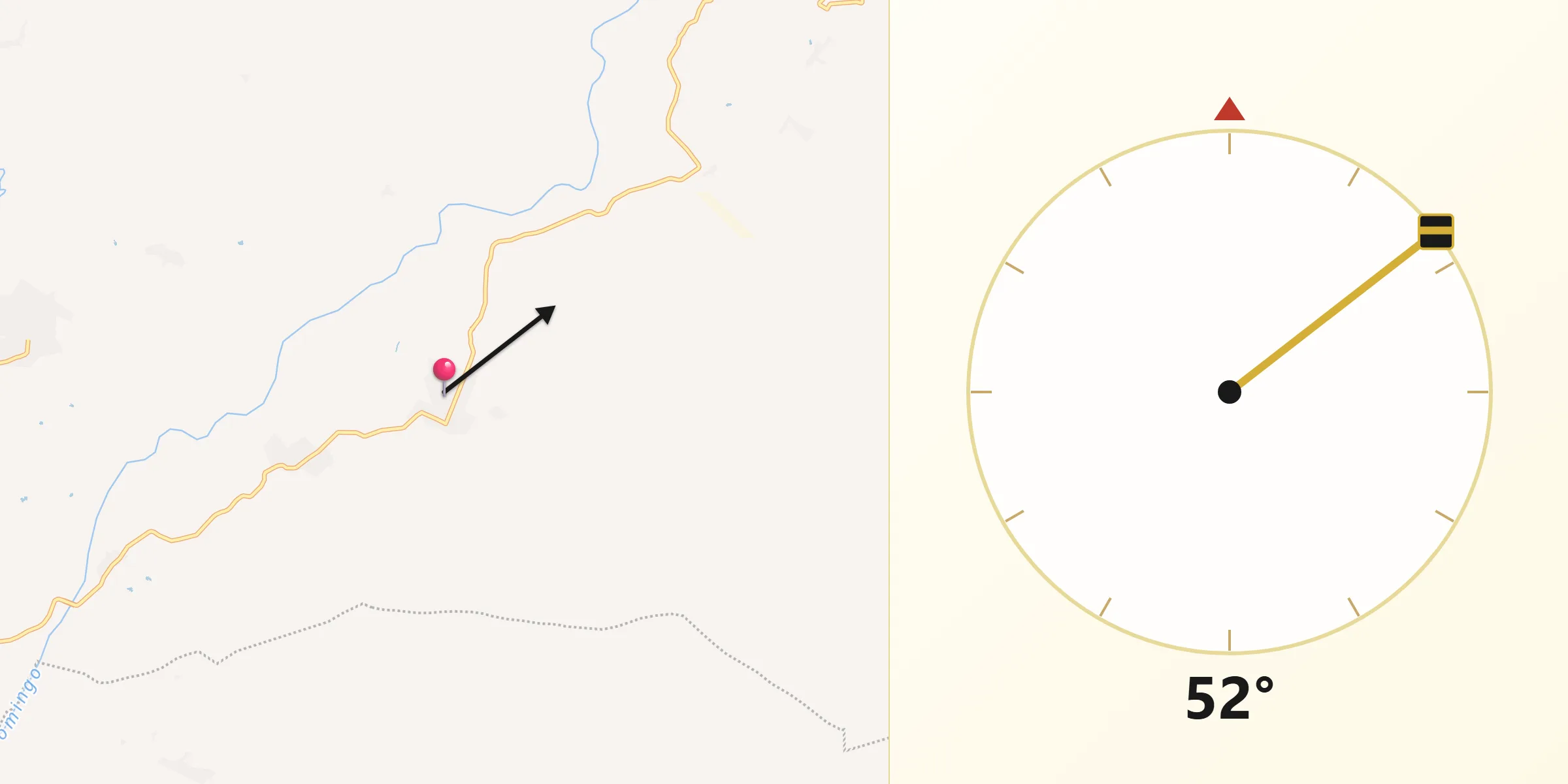 Dirección de la Qibla desde Villa Hidalgo