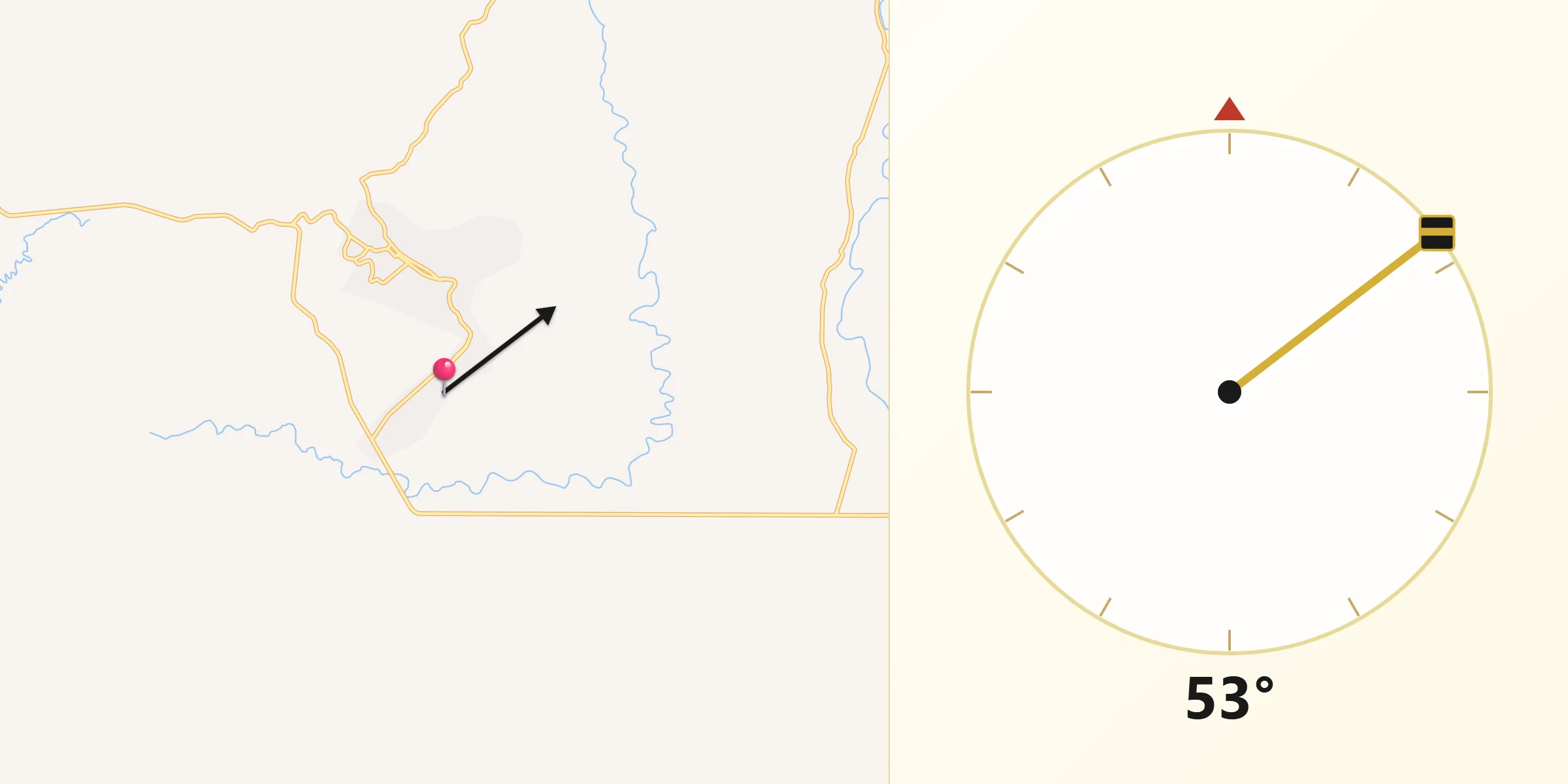 Dirección de la Qibla desde Venustiano Carranza