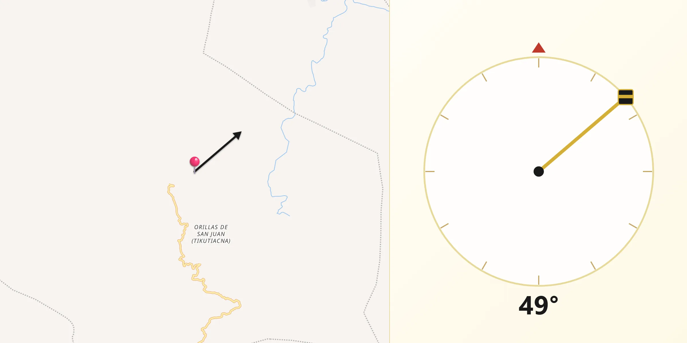 Dirección de la Qibla desde Cieneguilla