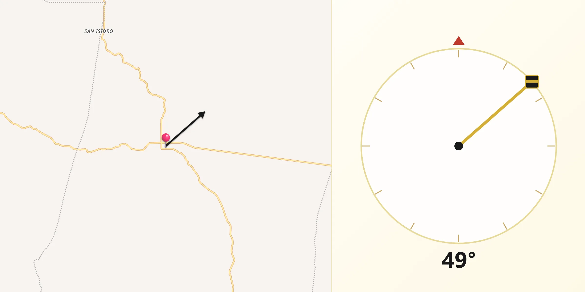 Dirección de la Qibla desde Santo Domingo Armenta