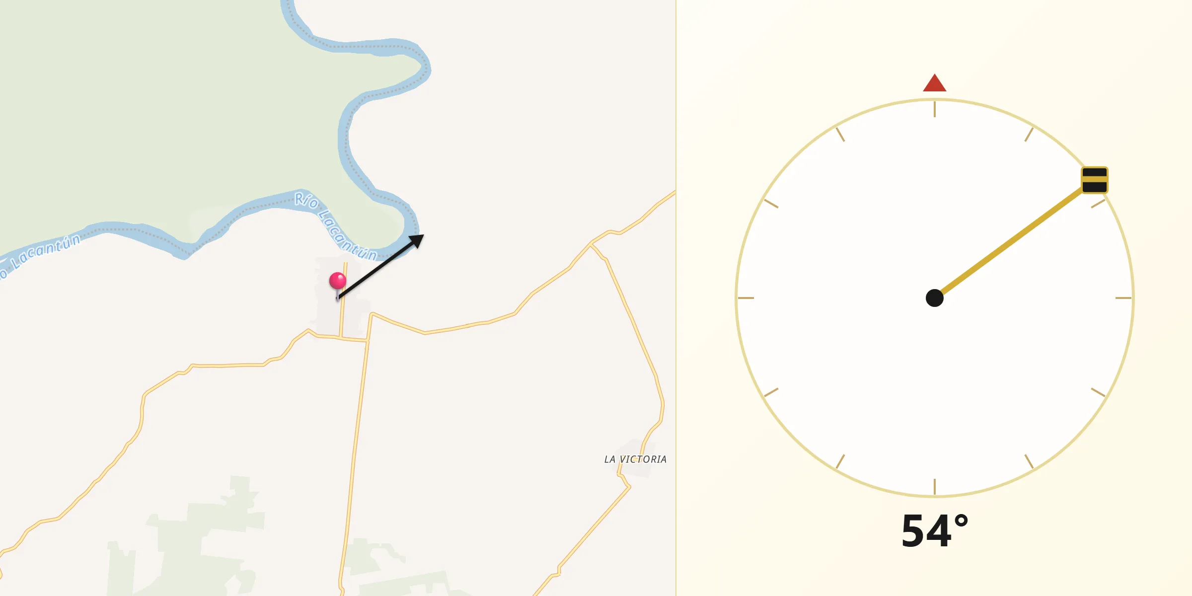 Dirección de la Qibla desde Zamora Pico de Oro