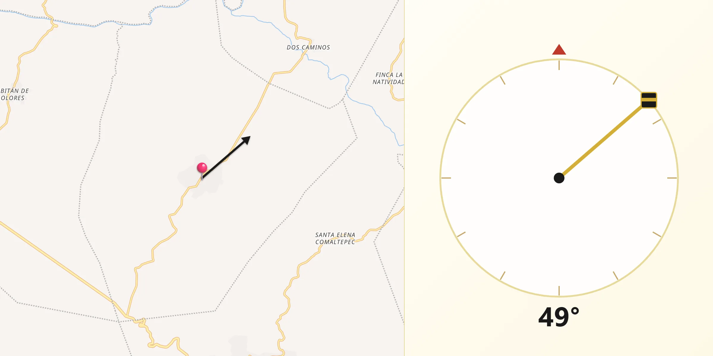 Dirección de la Qibla desde Santa Catarina Mechoacán