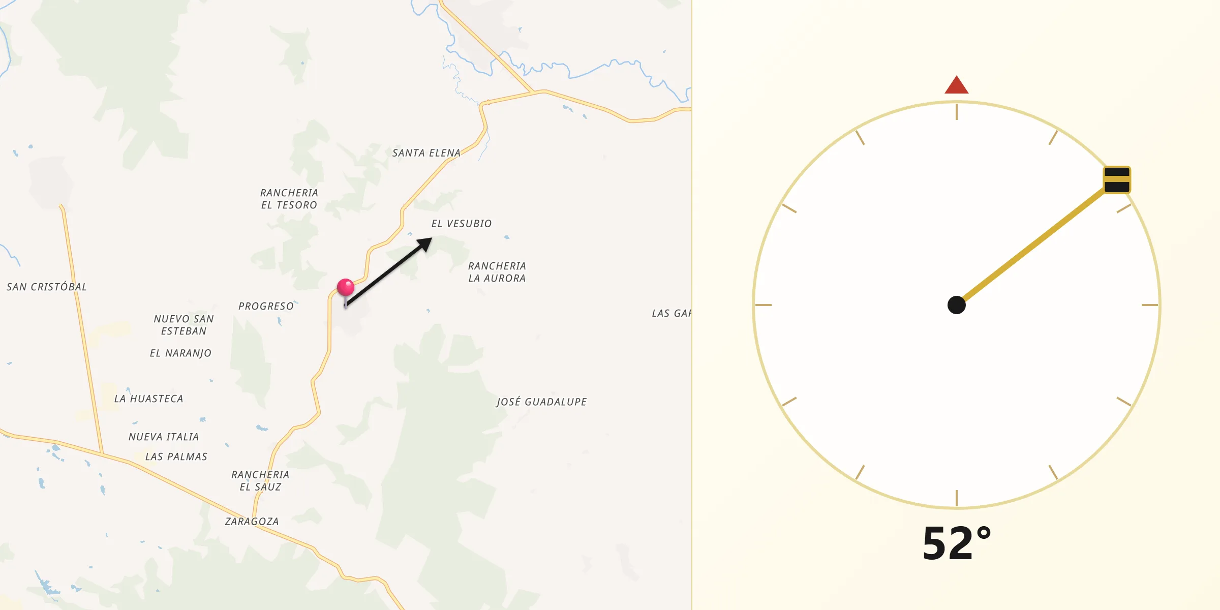 Dirección de la Qibla desde Calzada Larga