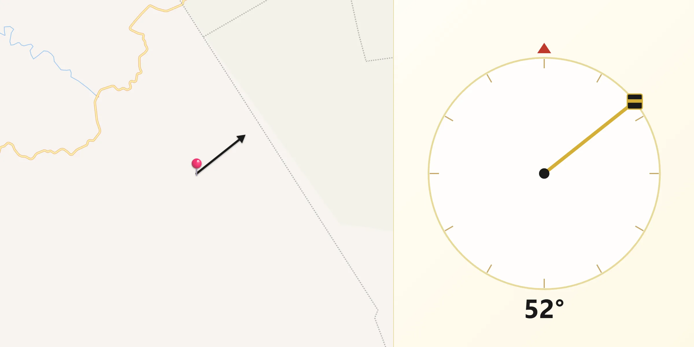 Dirección de la Qibla desde El Espinal