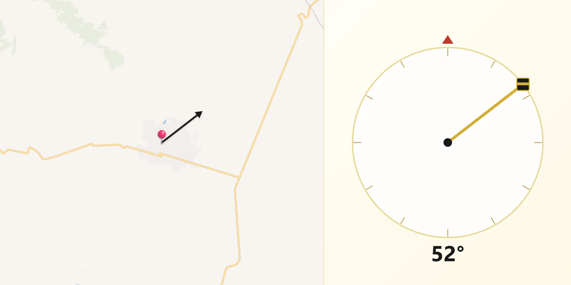 Dirección de la Qibla desde El Parral